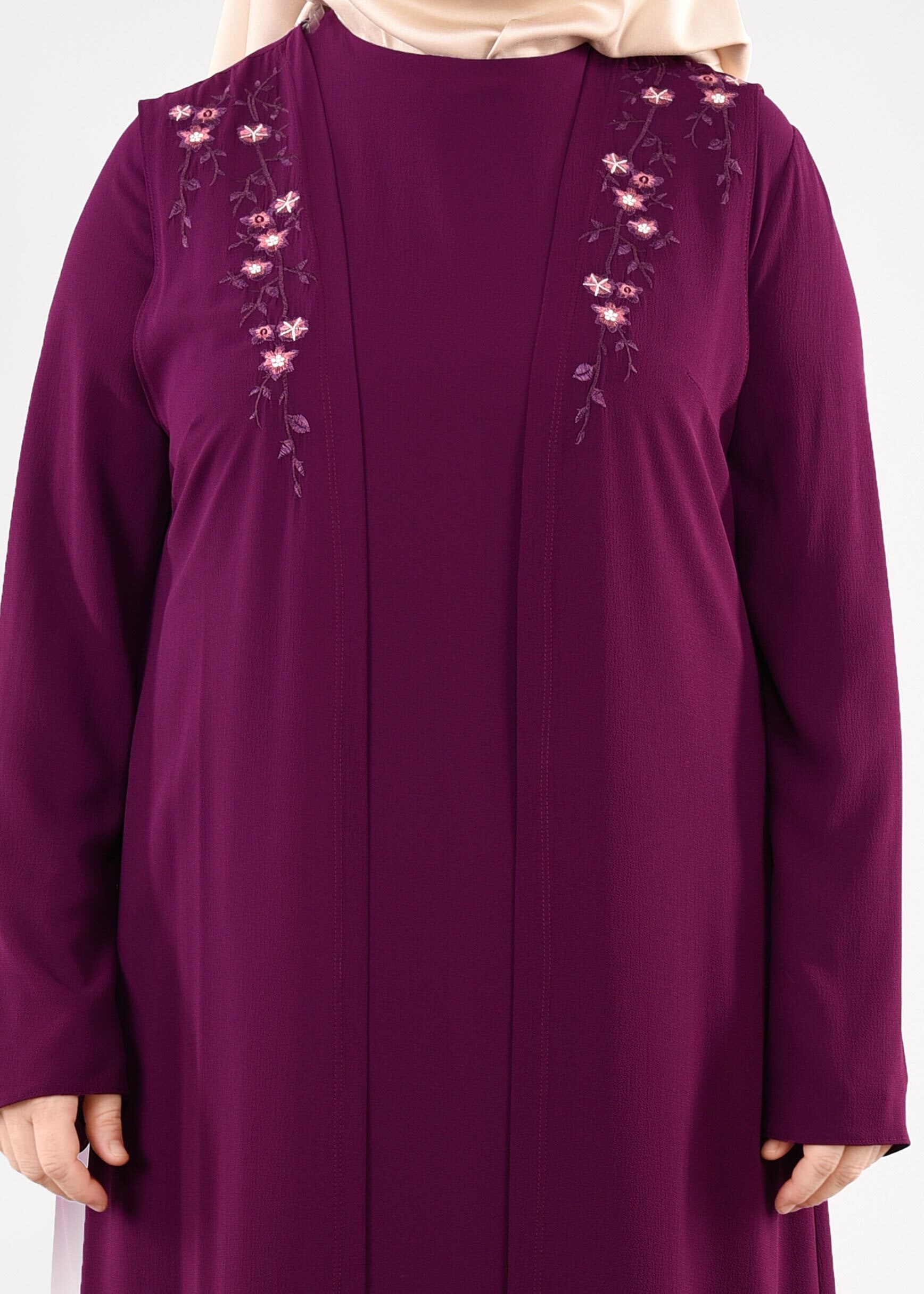 Tesettür giyim MÜRDÜM 2702 NİŞANTAŞI 2′Lİ ELBİSE 44/50 TEK46