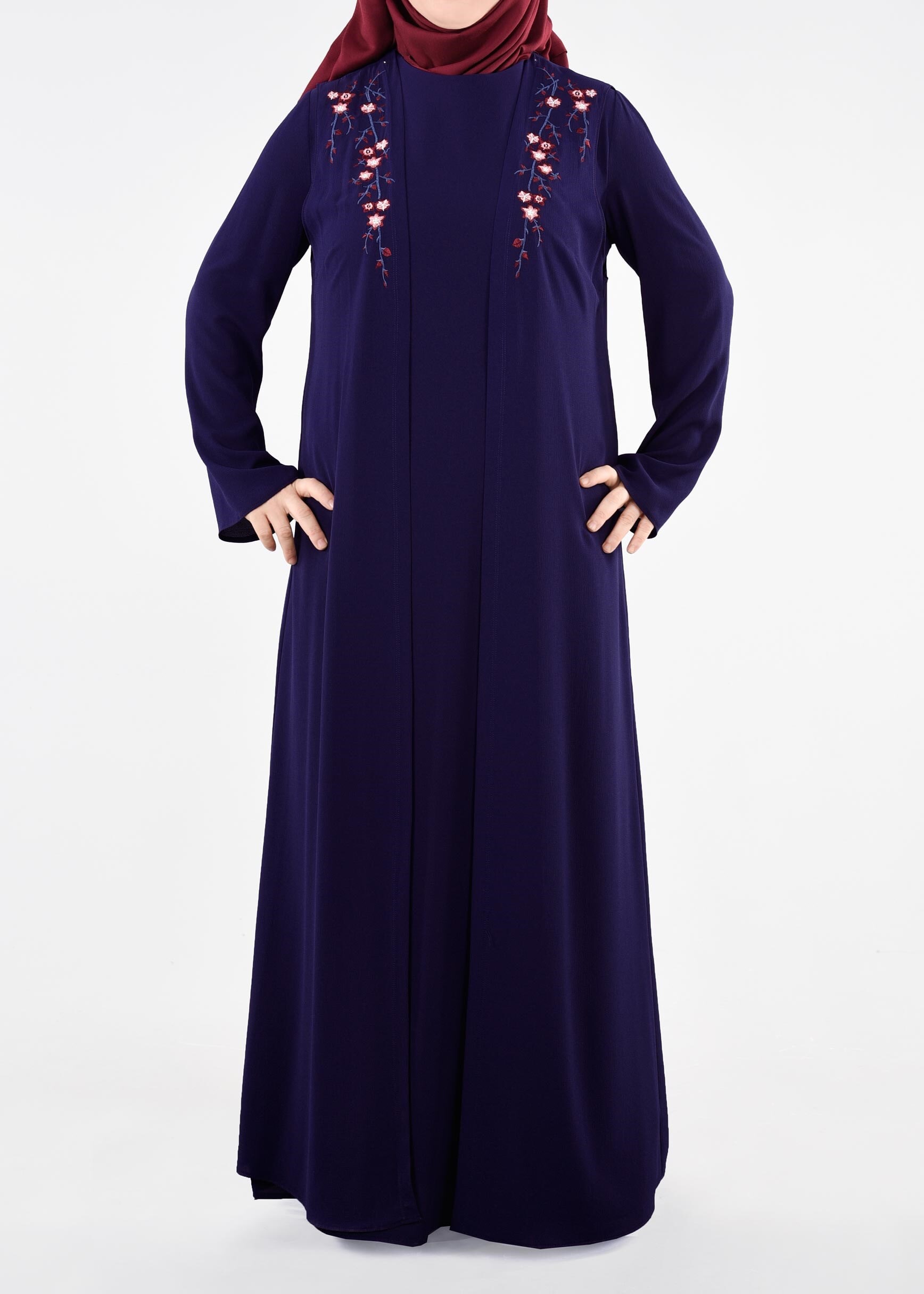 Tesettür giyim LACİVERT 2702 NİŞANTAŞI 2&prime;Lİ ELBİSE 44/50 TEK46