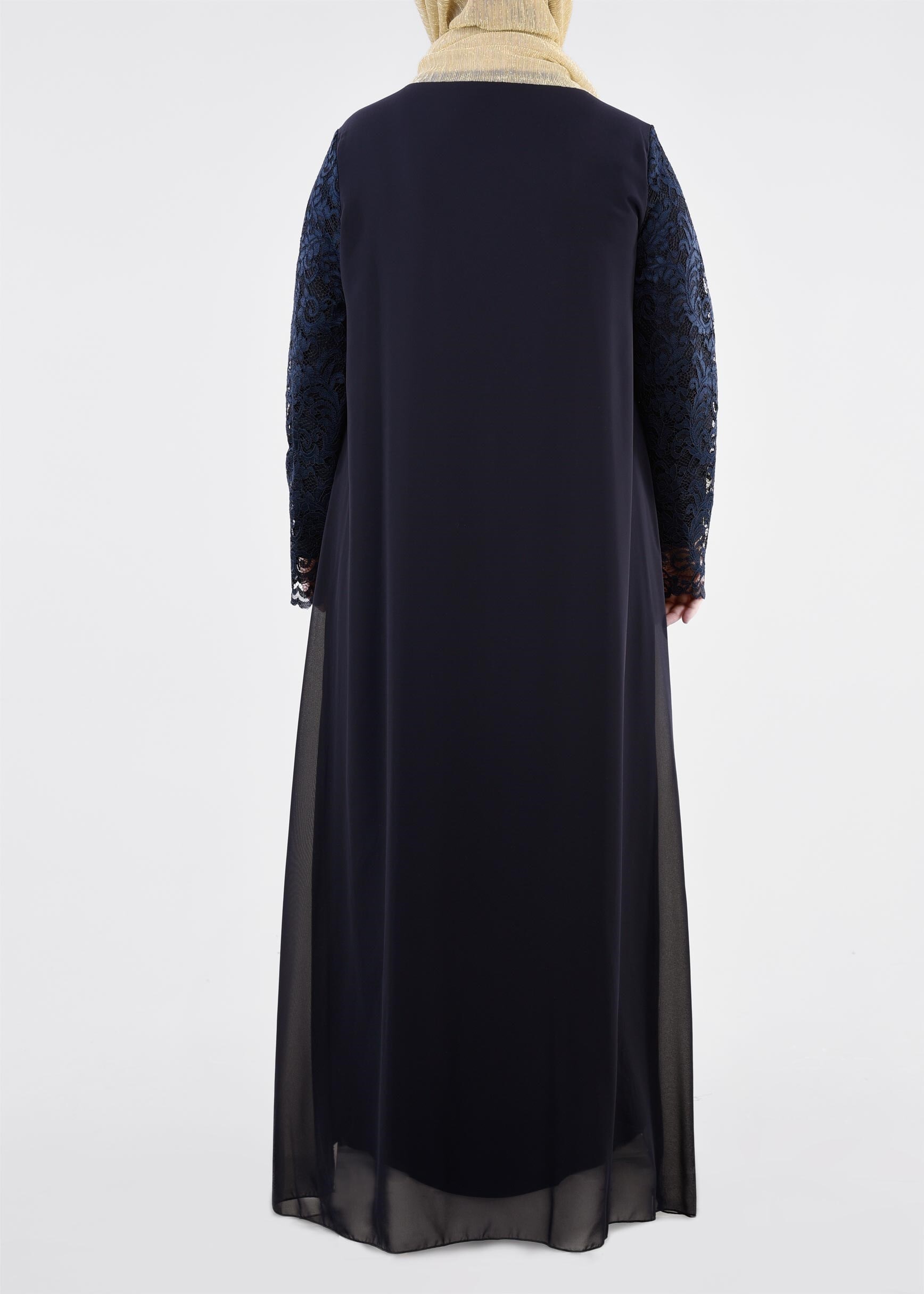 Tesettür giyim LACİVERT 2726 VİZONA ELBİSE 46/52