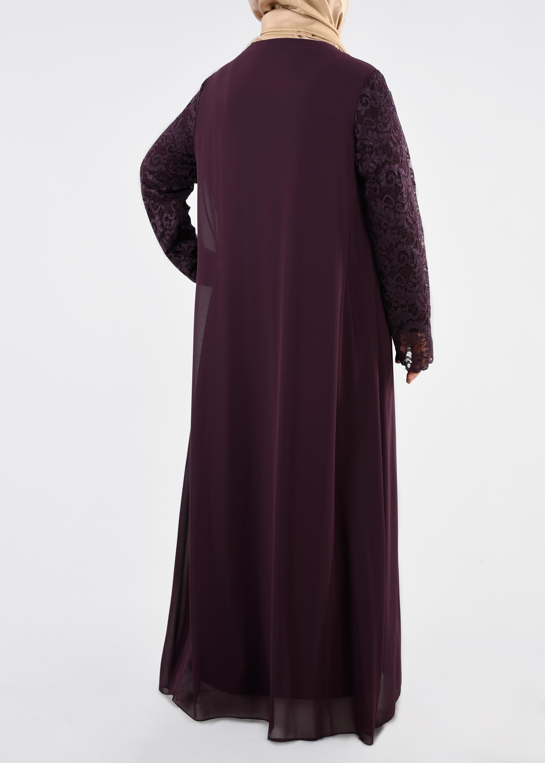 Tesettür giyim MÜRDÜM 2726 VİZONA ELBİSE 46/52