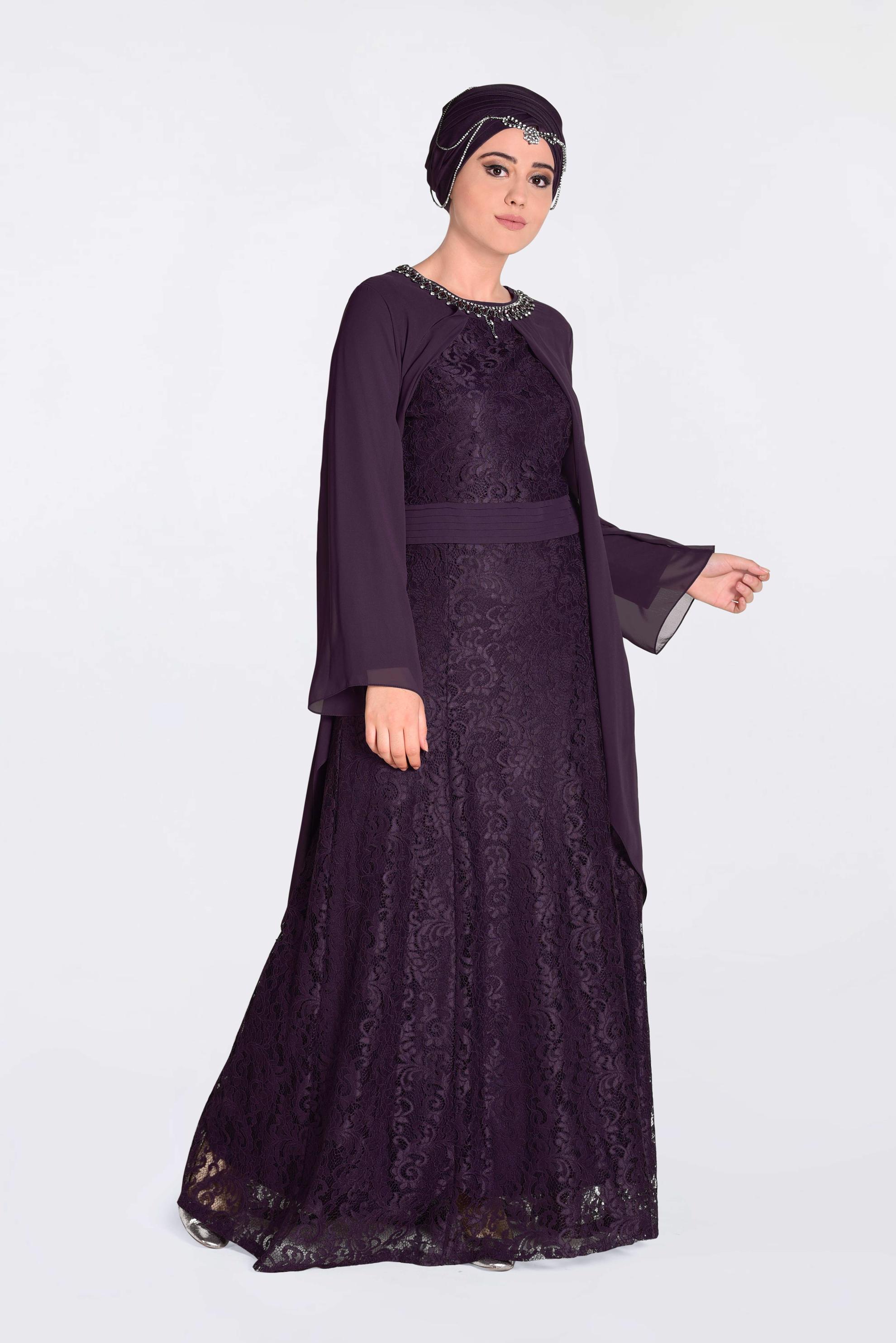 Tesettür giyim MÜRDÜM 2727 NEW MULTİ ŞİFON ELBİSE 46/52