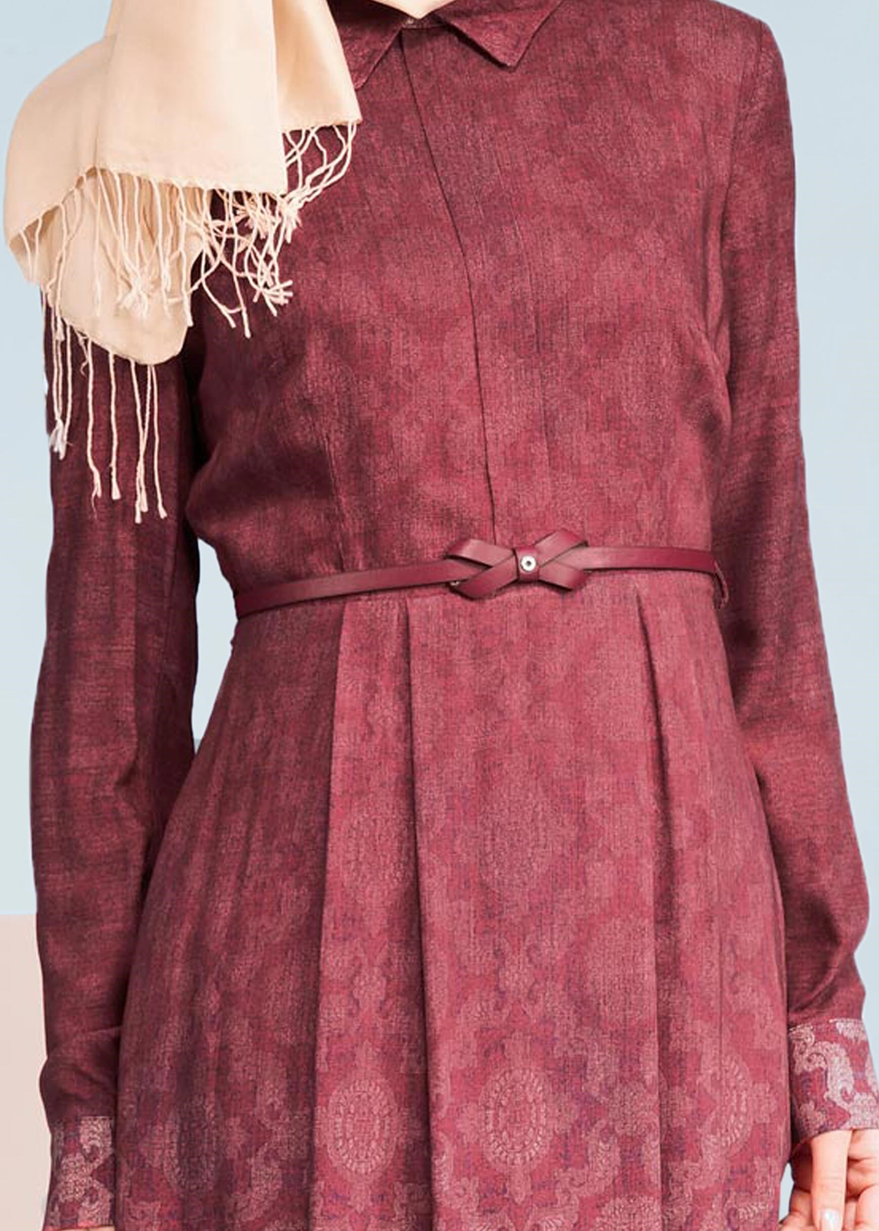 Tesettür giyim BORDO 4081 BELMANDO 10779 TESETTÜR  ELBİSE 38/44 TEK40