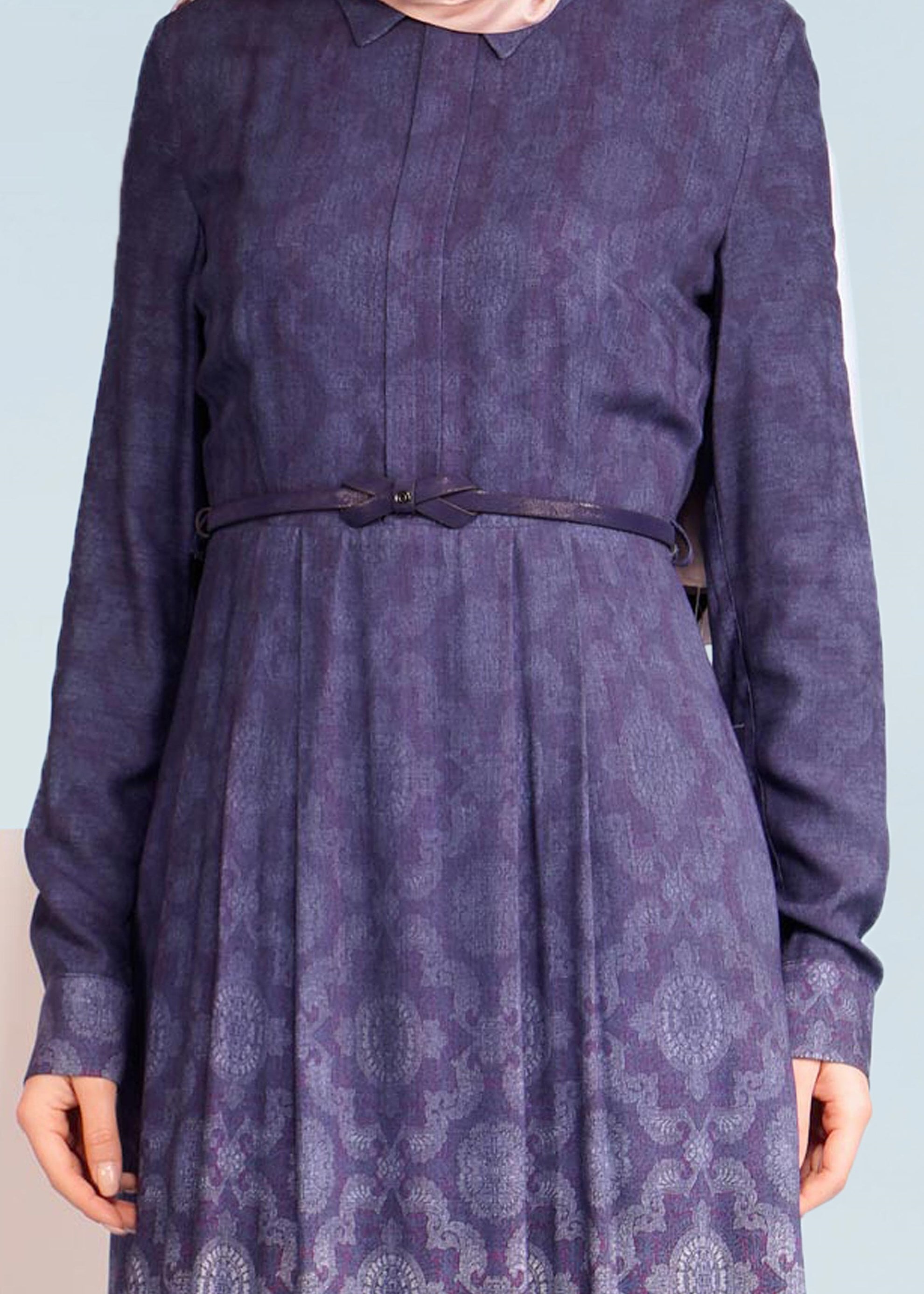 Tesettür giyim LACİVERT 4081 BELMANDO 10779 TESETTÜR  ELBİSE 38/44 TEK40