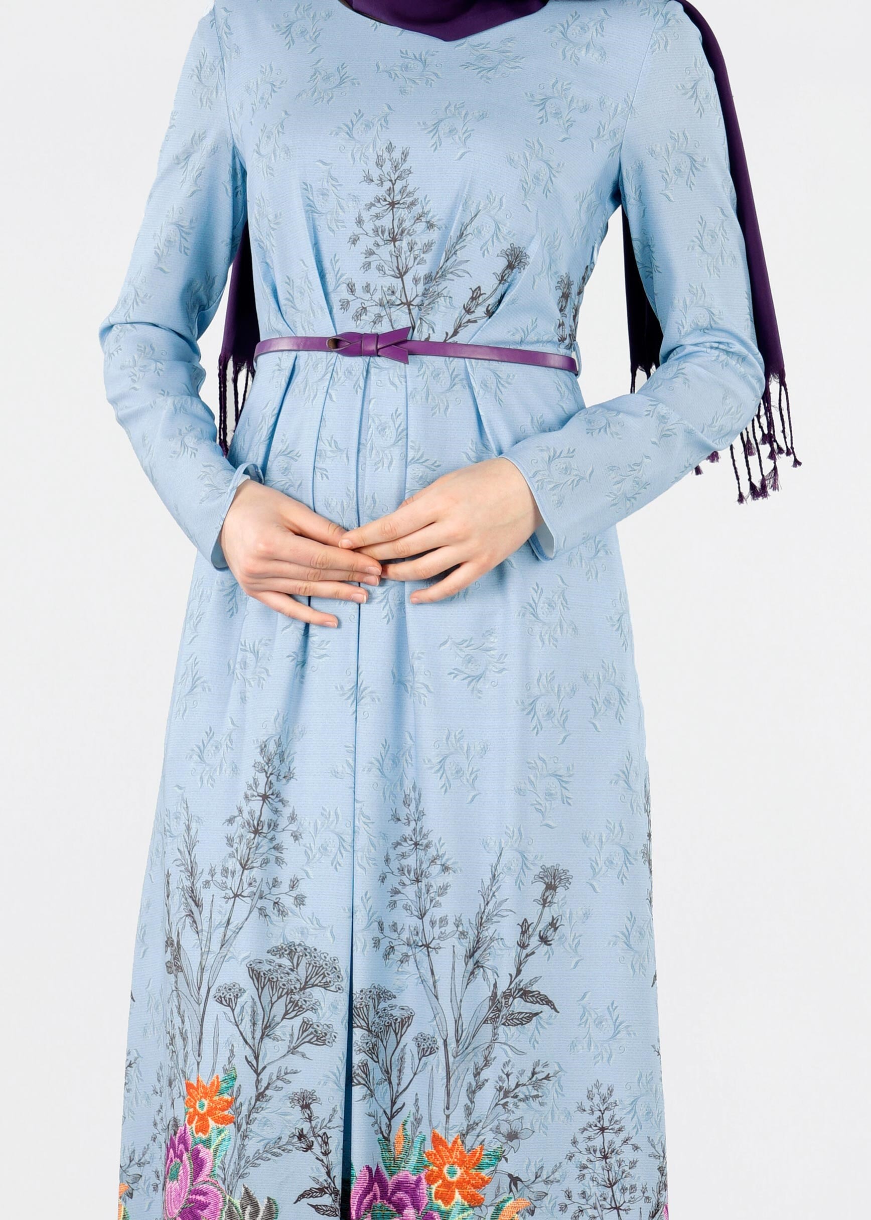 Tesettür giyim MAVİ 4090 LİKYA 30829 ELBİSE 38/44 TEK40