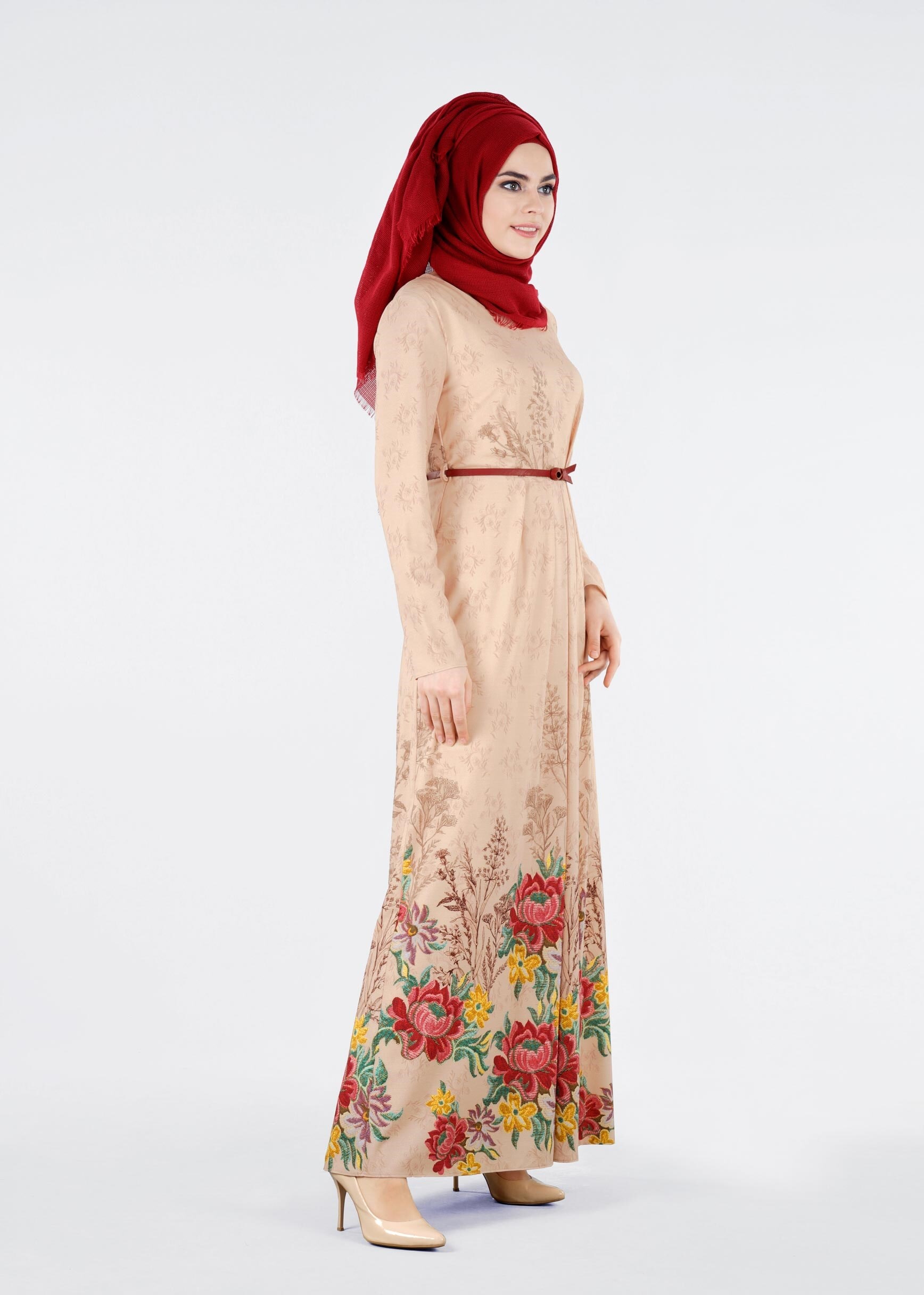 Tesettür giyim PUDRA 4090 LİKYA 30829 ELBİSE 38/44 TEK40