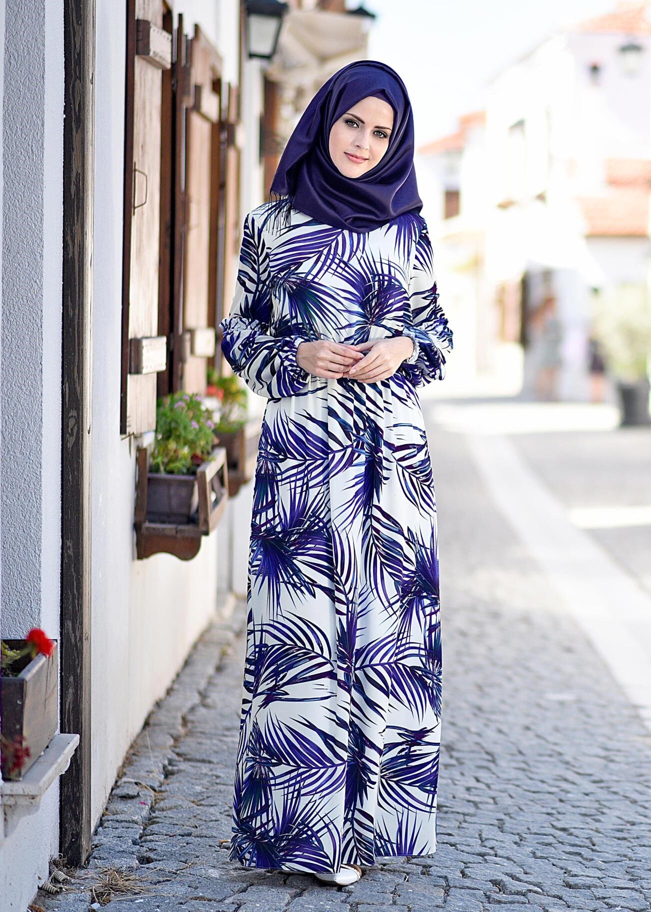 Tesettür giyim LACİVERT 4094 KOBE 23162 ELBİSE 36/42 TEK38