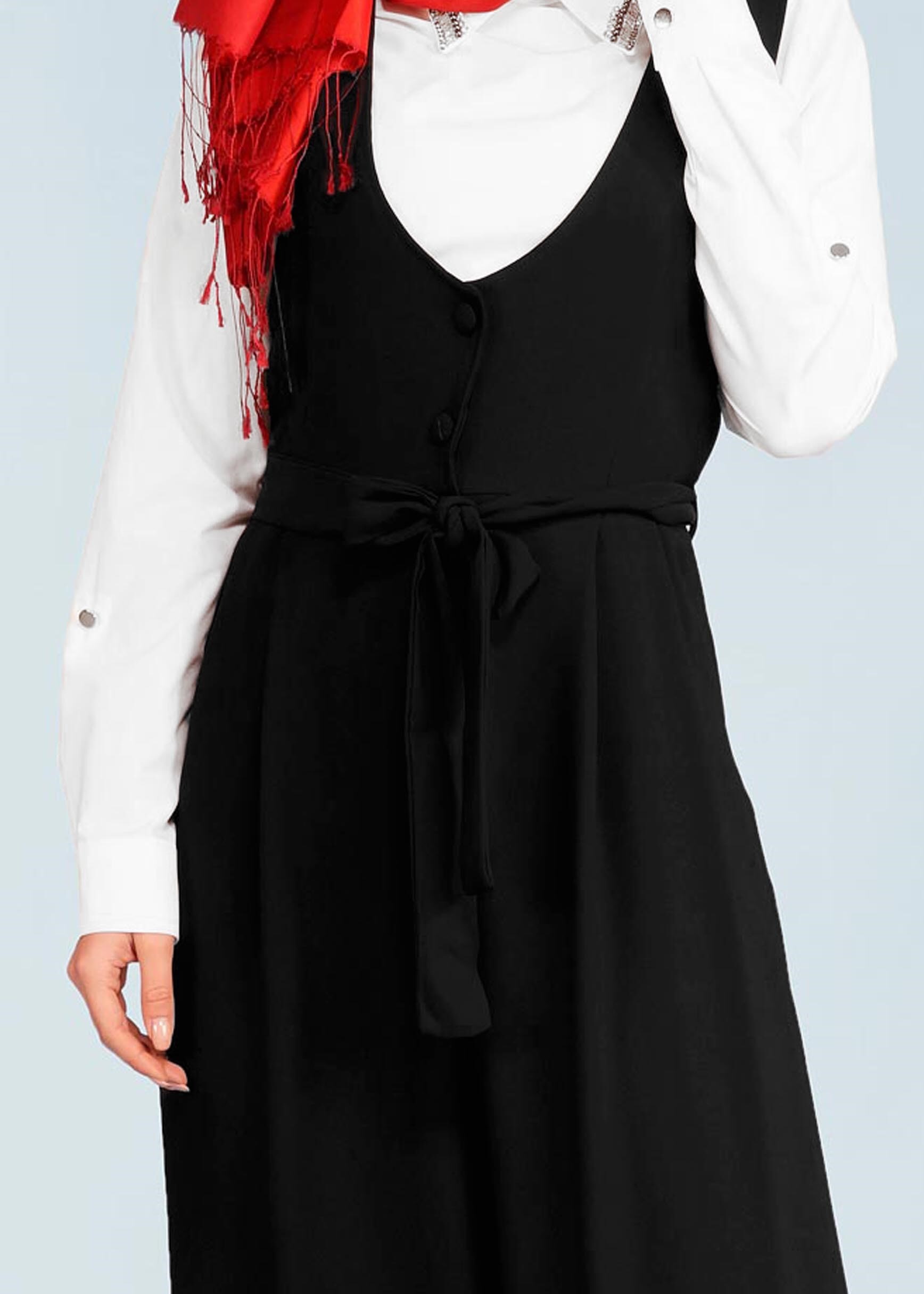 Tesettür giyim SİYAH 4101 DOLMABAHÇE 2&prime;Lİ TULUM 38/42 TEK38