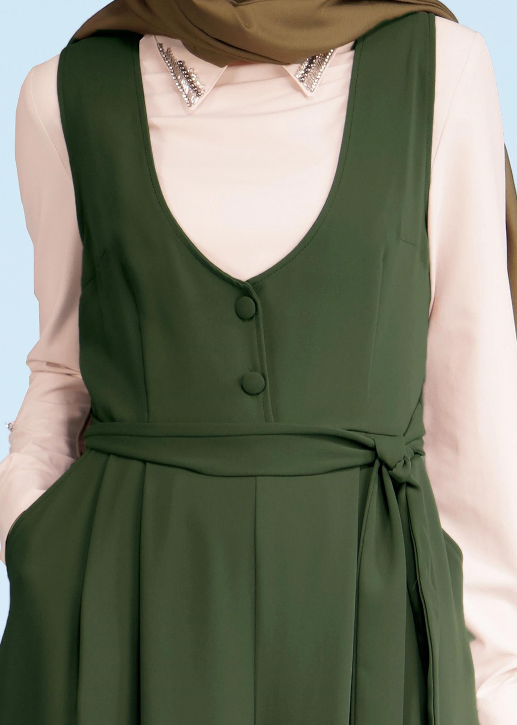 Tesettür giyim HAKİ 4101 DOLMABAHÇE 2&prime;Lİ TULUM 38/42 TEK38