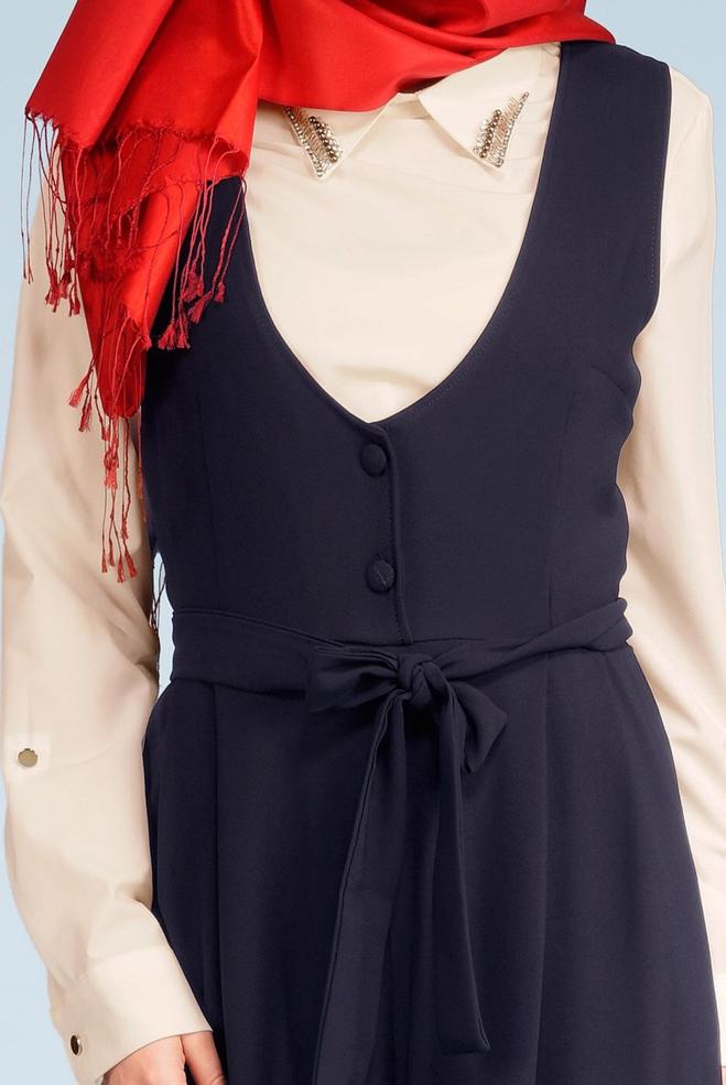 Hijab clothing NAVY BLUE 4101 DOLMABAHÇE 2&prime;Lİ TULUM 38/42 TEK38 - ALVİNA