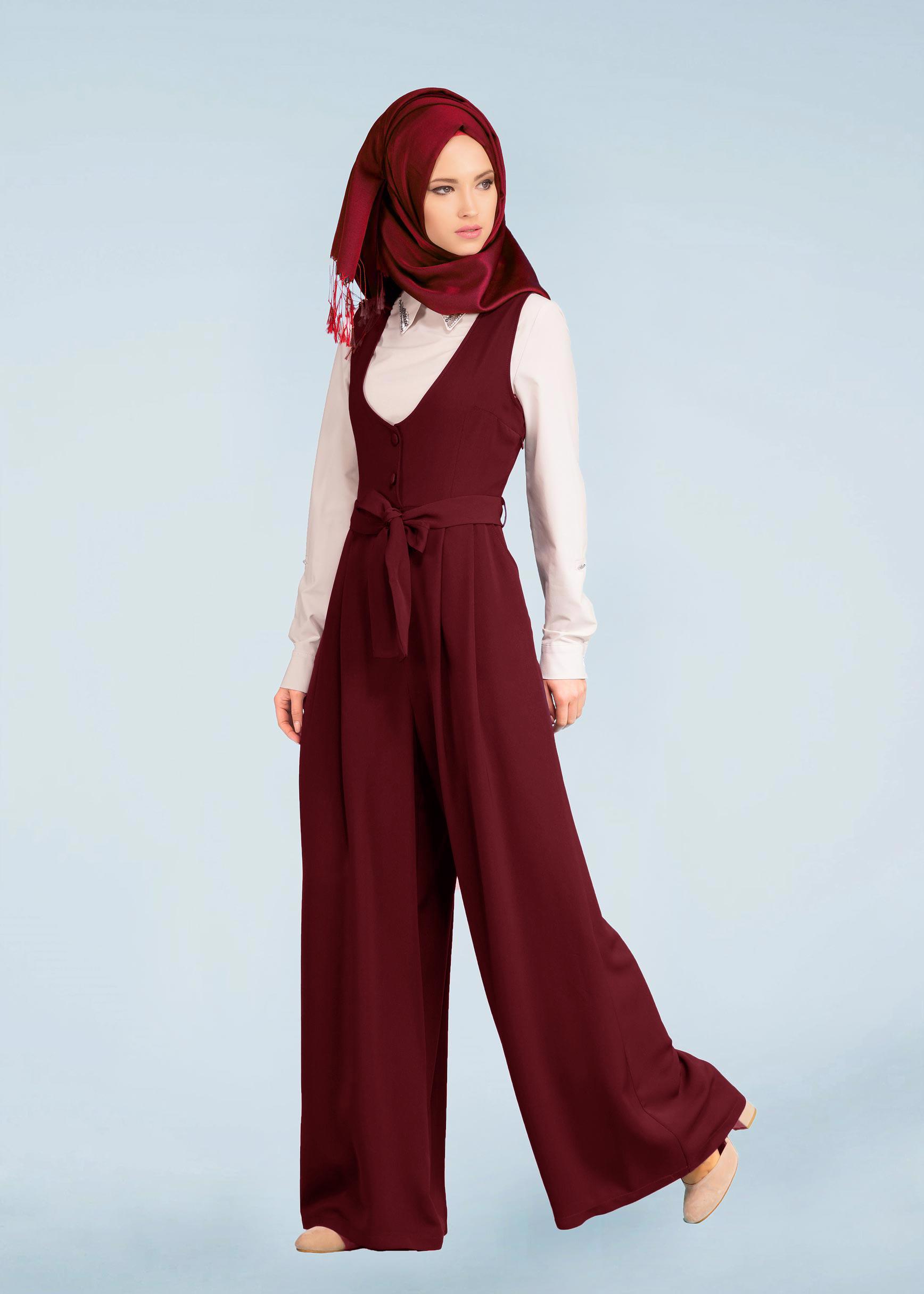 Tesettür giyim BORDO 4101 DOLMABAHÇE 2&prime;Lİ TULUM 38/42 TEK38