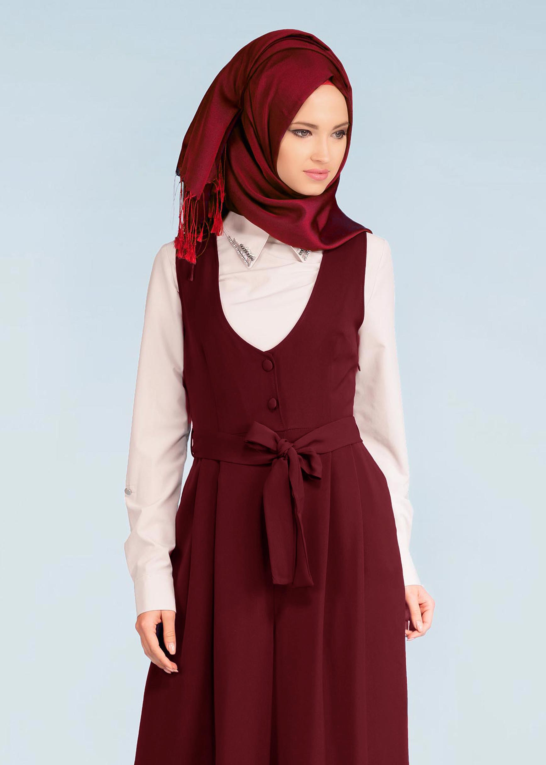 Tesettür giyim BORDO 4101 DOLMABAHÇE 2&prime;Lİ TULUM 38/42 TEK38