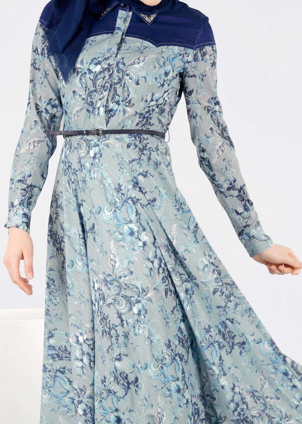 Tesettür giyim MAVİ 4103 ROSA 11354 ELBİSE 38/44(38-40)