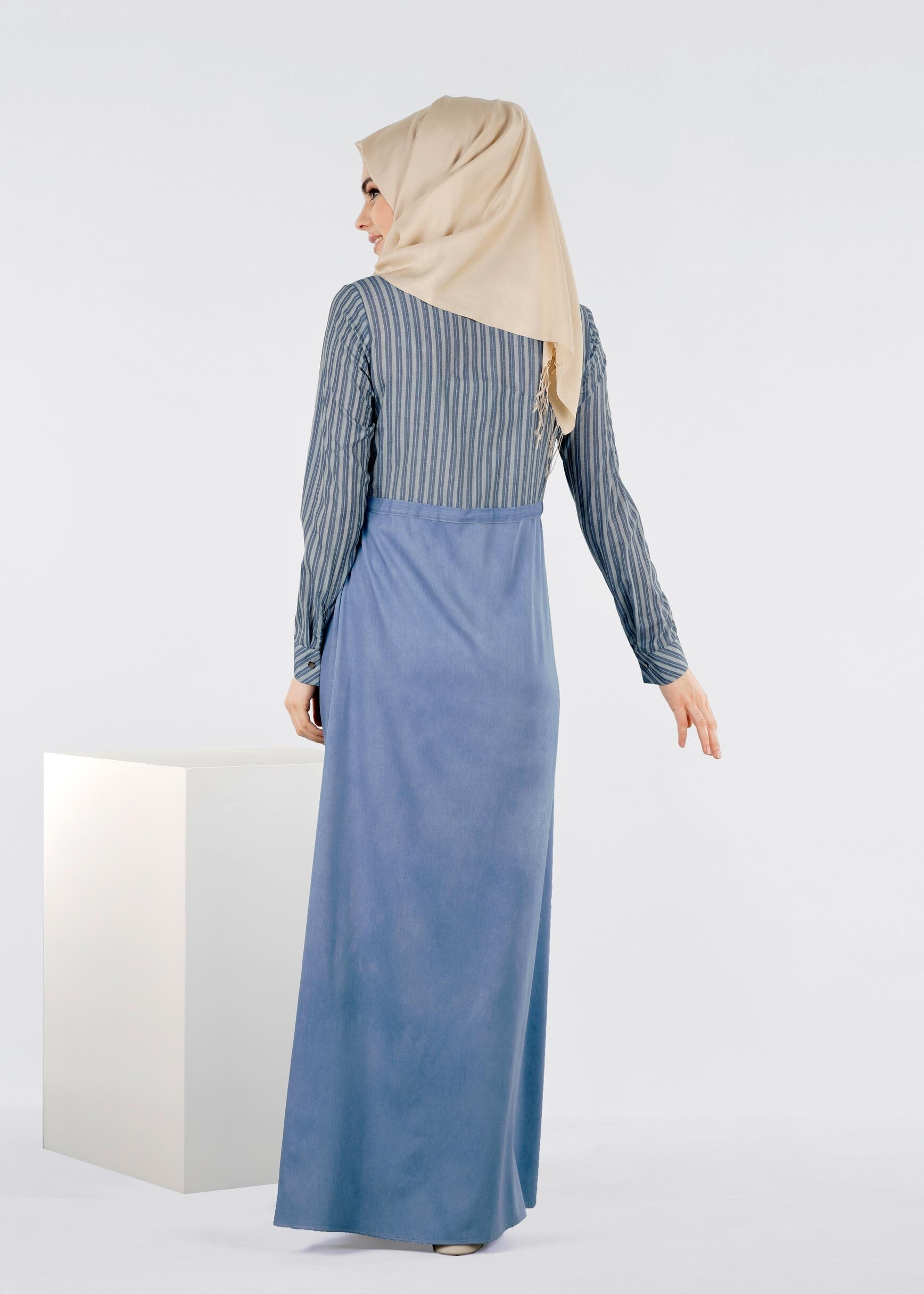 Tesettür giyim MAVİ 4104 ROSA 11355 ELBİSE 36/44