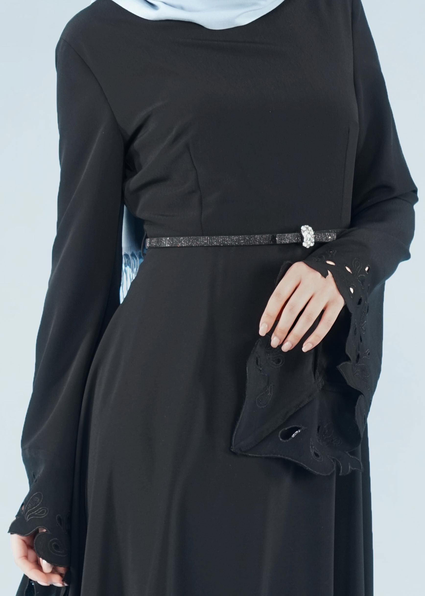 Tesettür giyim SİYAH 4113 CRİSS ELBİSE 38/46 TEK40-42