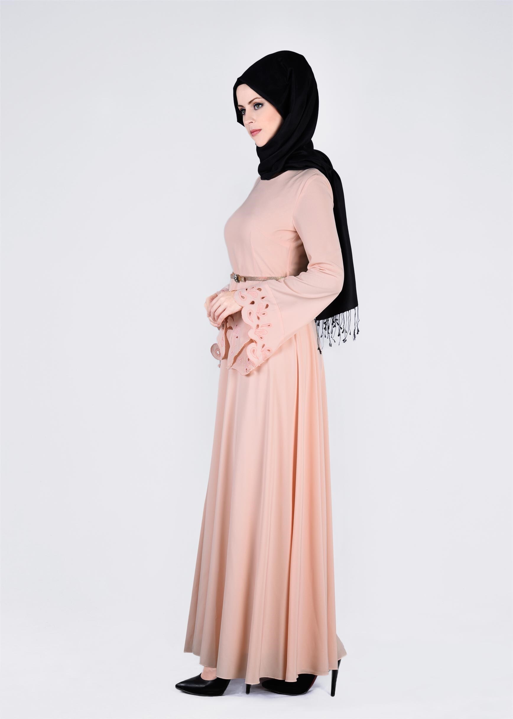 Tesettür giyim PUDRA 4113 CRİSS ELBİSE 38/46 TEK40-42