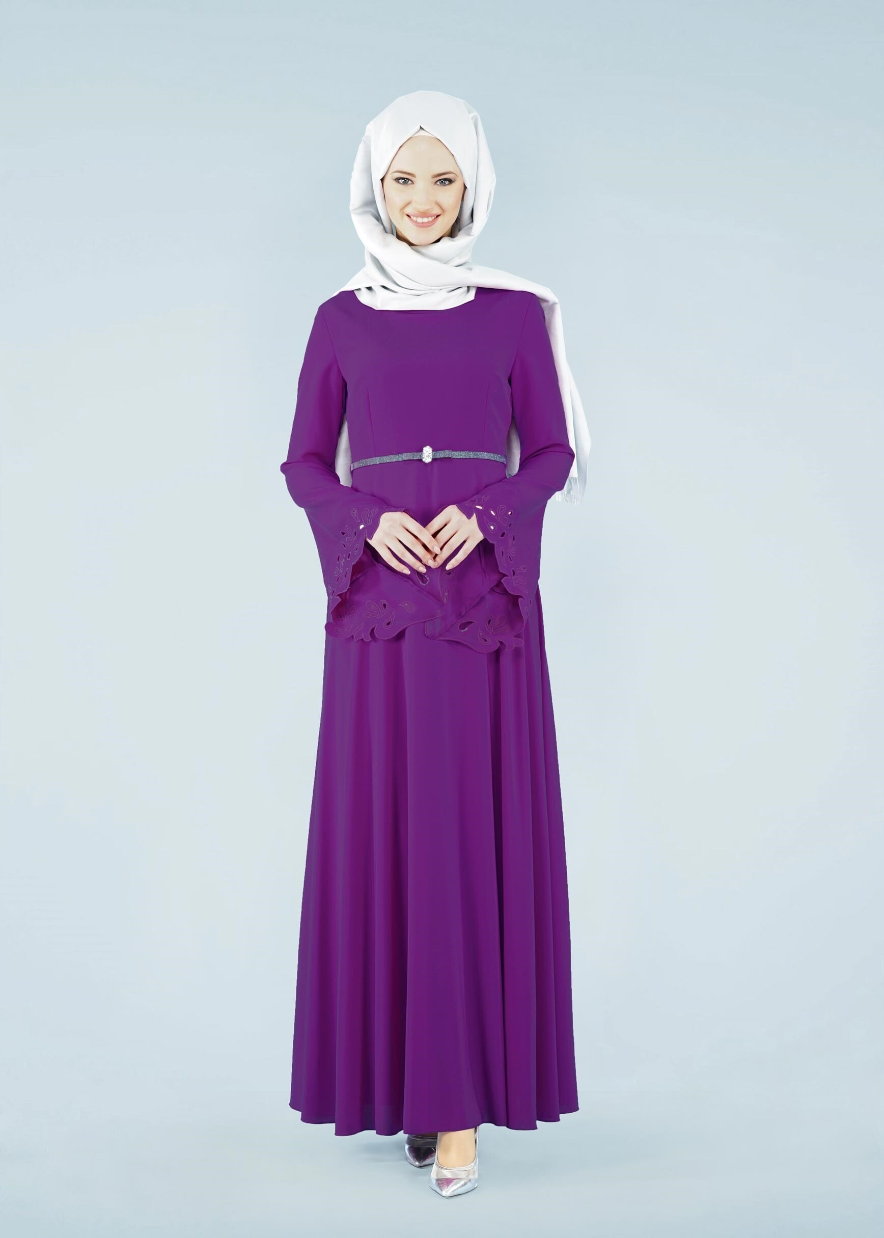 Tesettür giyim MOR 4113 CRİSS ELBİSE 38/46 TEK40-42