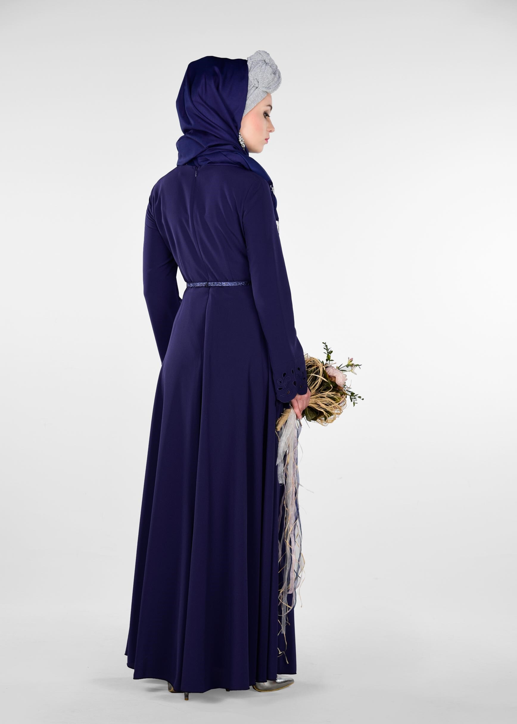 Tesettür giyim LACİVERT 4113 CRİSS ELBİSE 38/46 TEK40-42