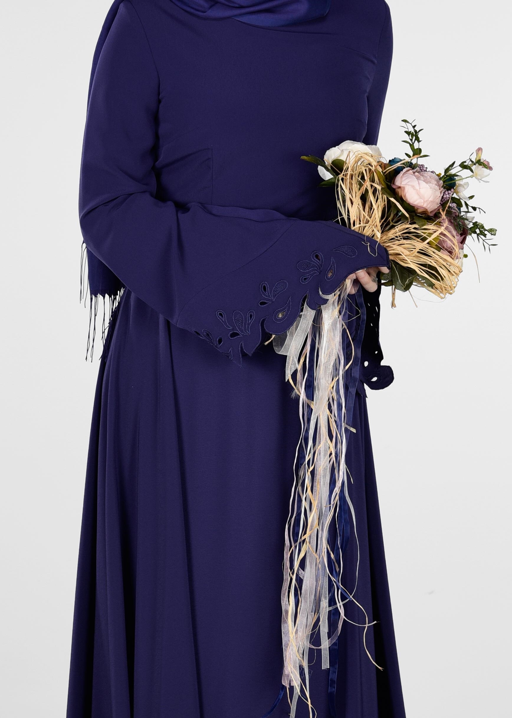 Tesettür giyim LACİVERT 4113 CRİSS ELBİSE 38/46 TEK40-42