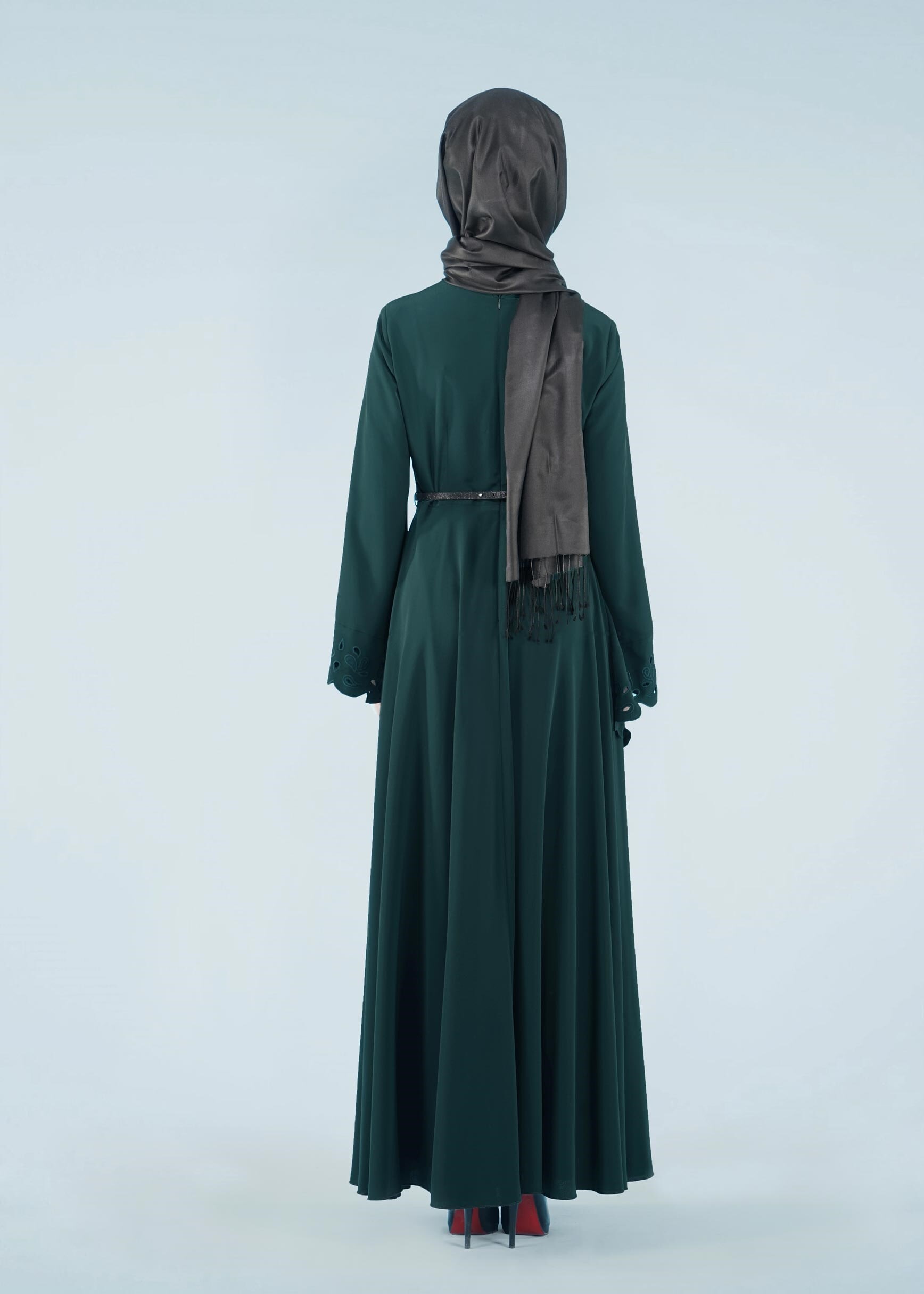 Tesettür giyim YEŞİL 4113 CRİSS ELBİSE 38/46 TEK40-42