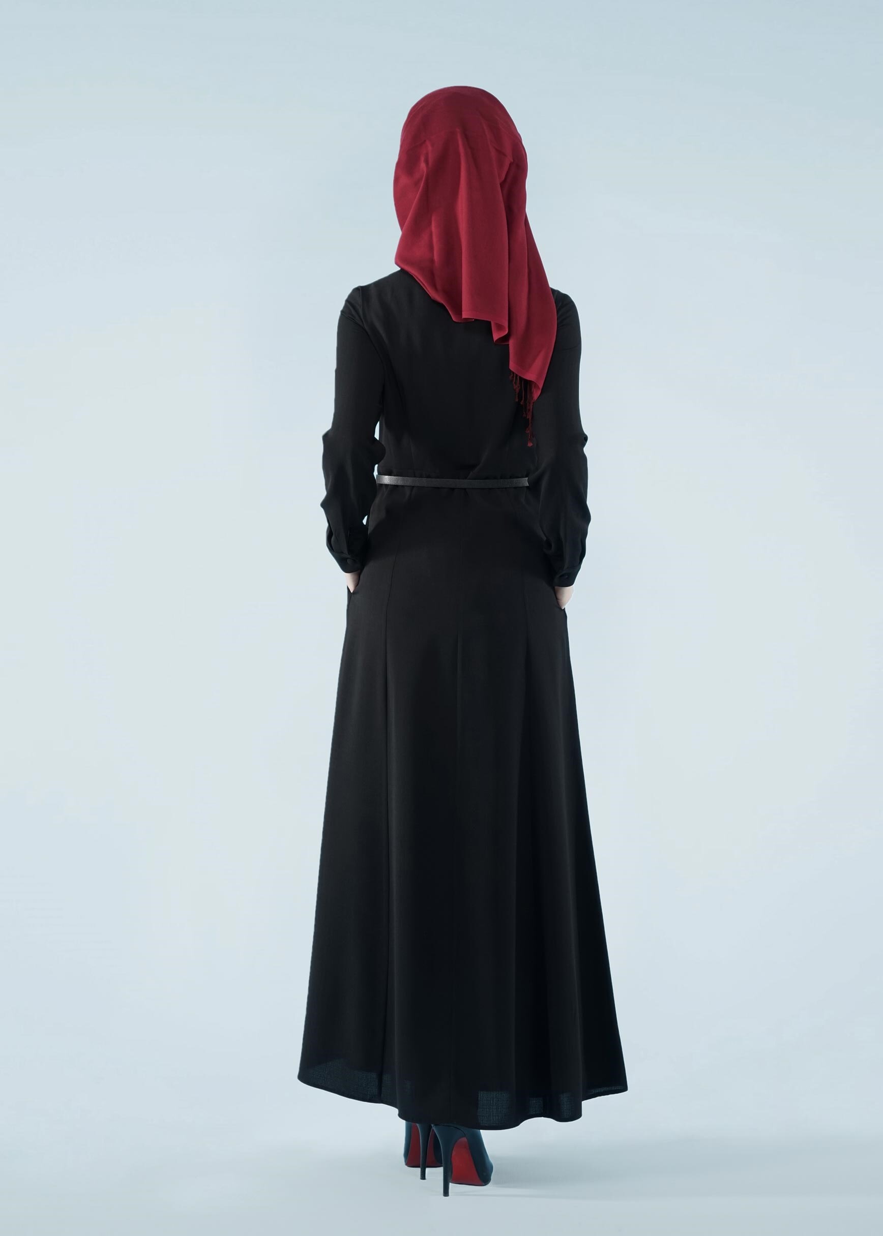 Tesettür giyim SİYAH 4122 7785 Tesettür Elbise 38/44 TEK40