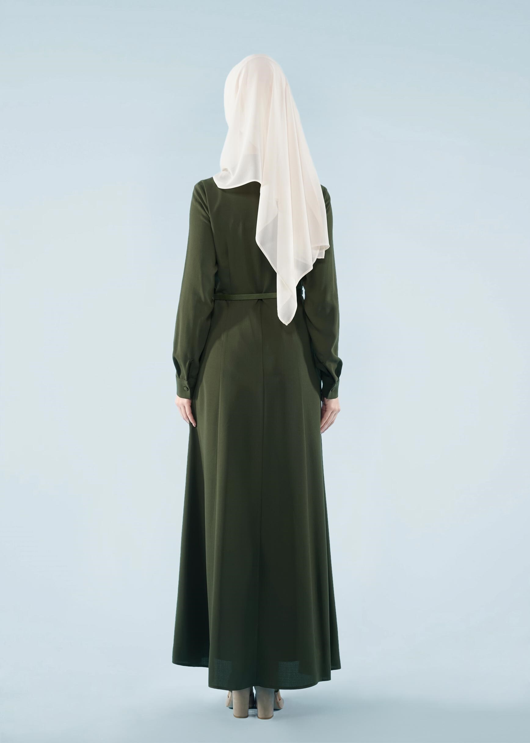 Tesettür giyim HAKİ 4122 7785 Tesettür Elbise 38/44 TEK40