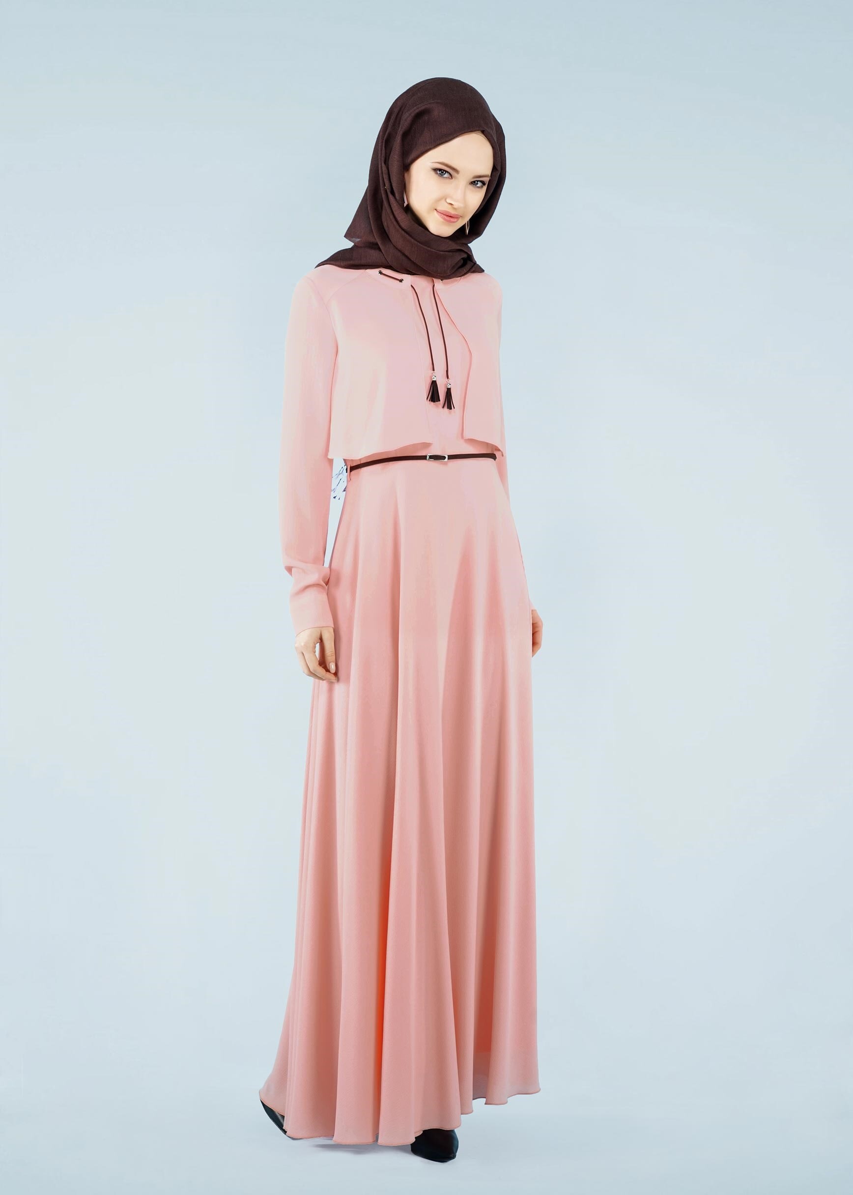 Tesettür giyim PUDRA 4124 NİŞANTAŞI ELBİSE 36/42(38-40) TEK42