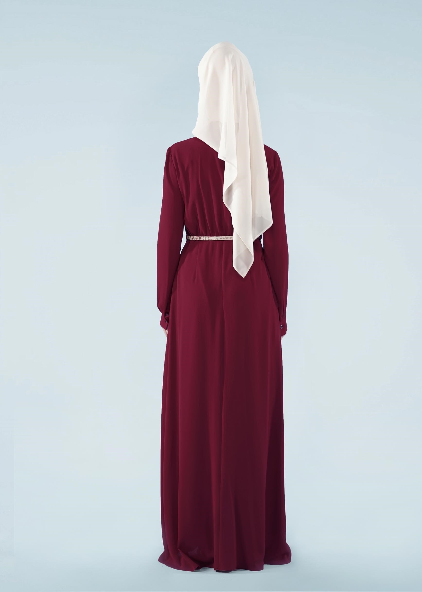 Tesettür giyim BORDO 4144 NİŞANTAŞI ELBİSE 38/44 TEK38