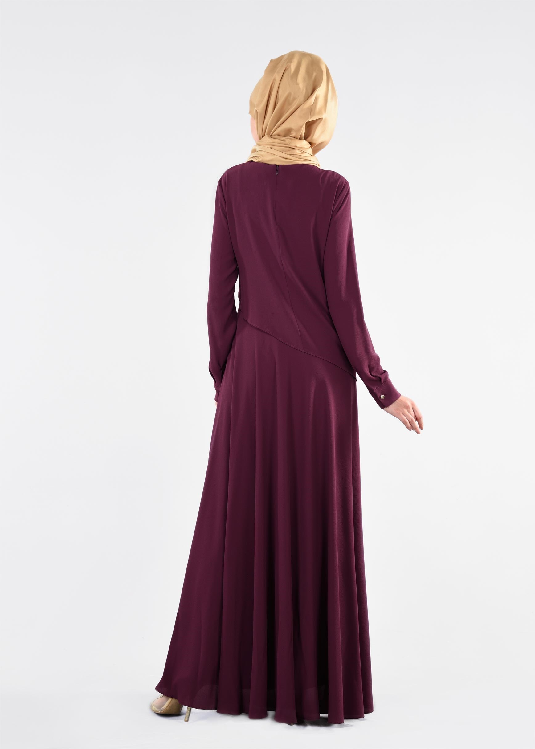 Tesettür giyim MÜRDÜM 4161 NİŞANTAŞI ELBİSE 38/44 TEK40