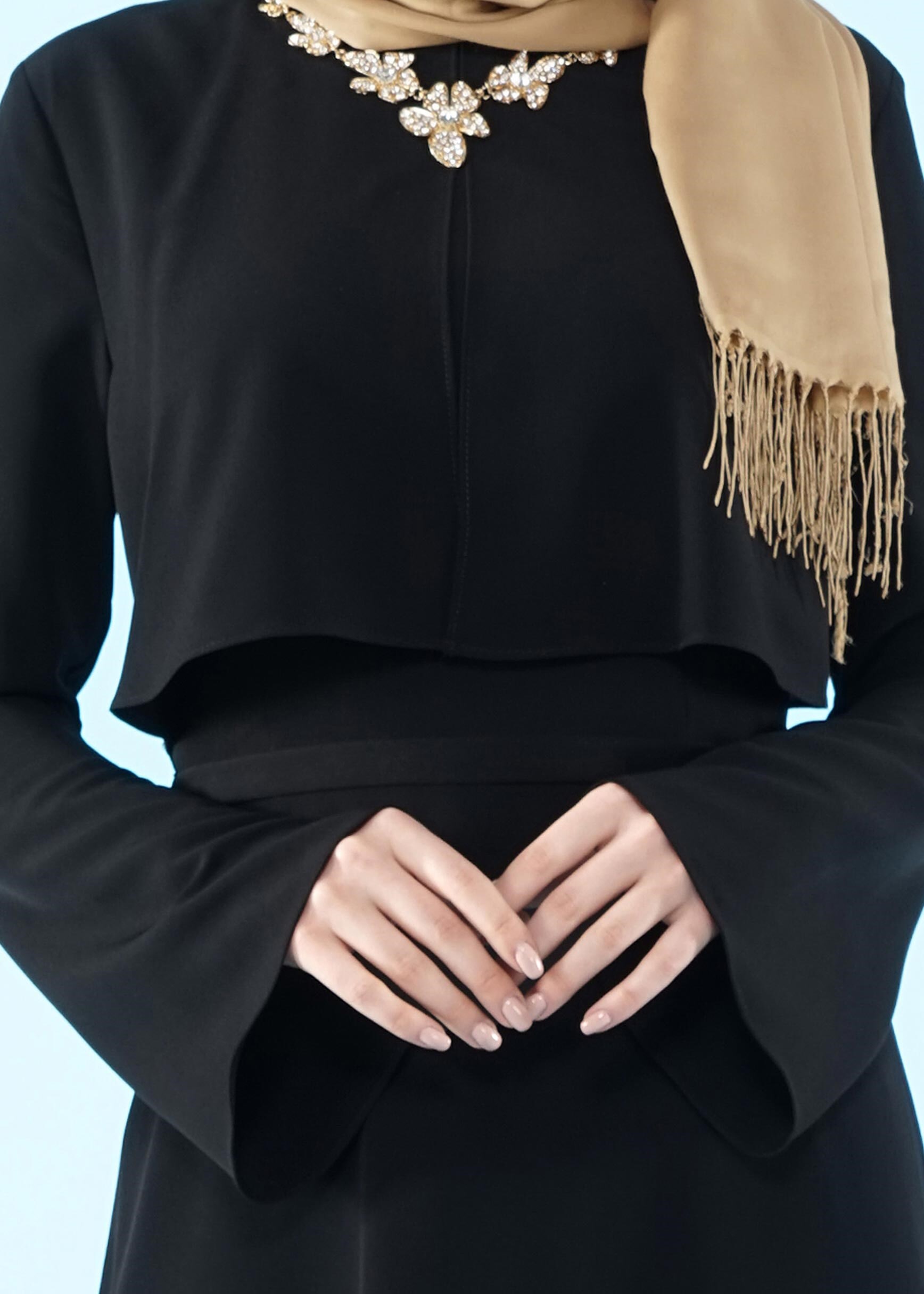 Tesettür giyim SİYAH 4162 CRİSS ELBİSE 38/44(38-40) TEK36