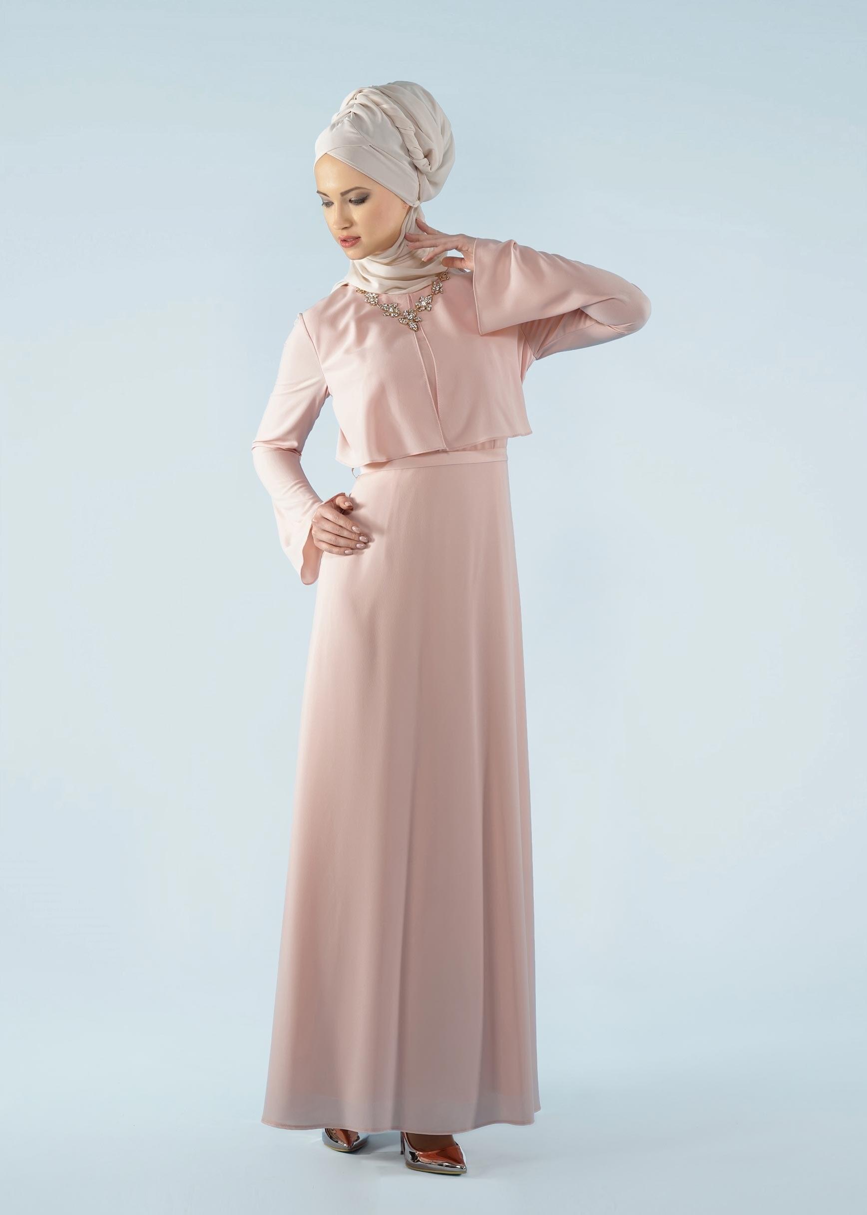 Tesettür giyim PUDRA 4162 CRİSS ELBİSE 38/44(38-40) TEK36