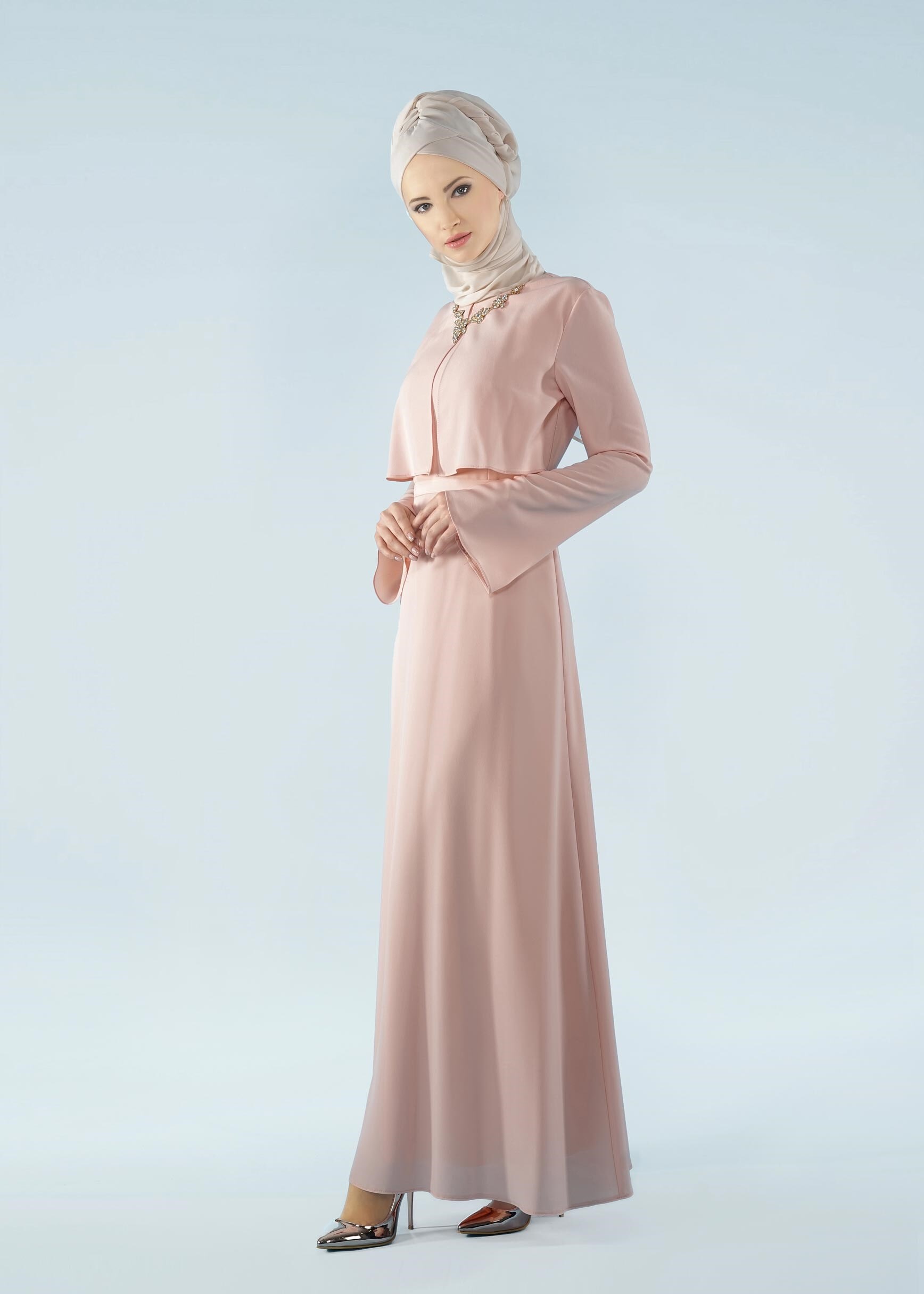 Tesettür giyim PUDRA 4162 CRİSS ELBİSE 38/44(38-40) TEK36