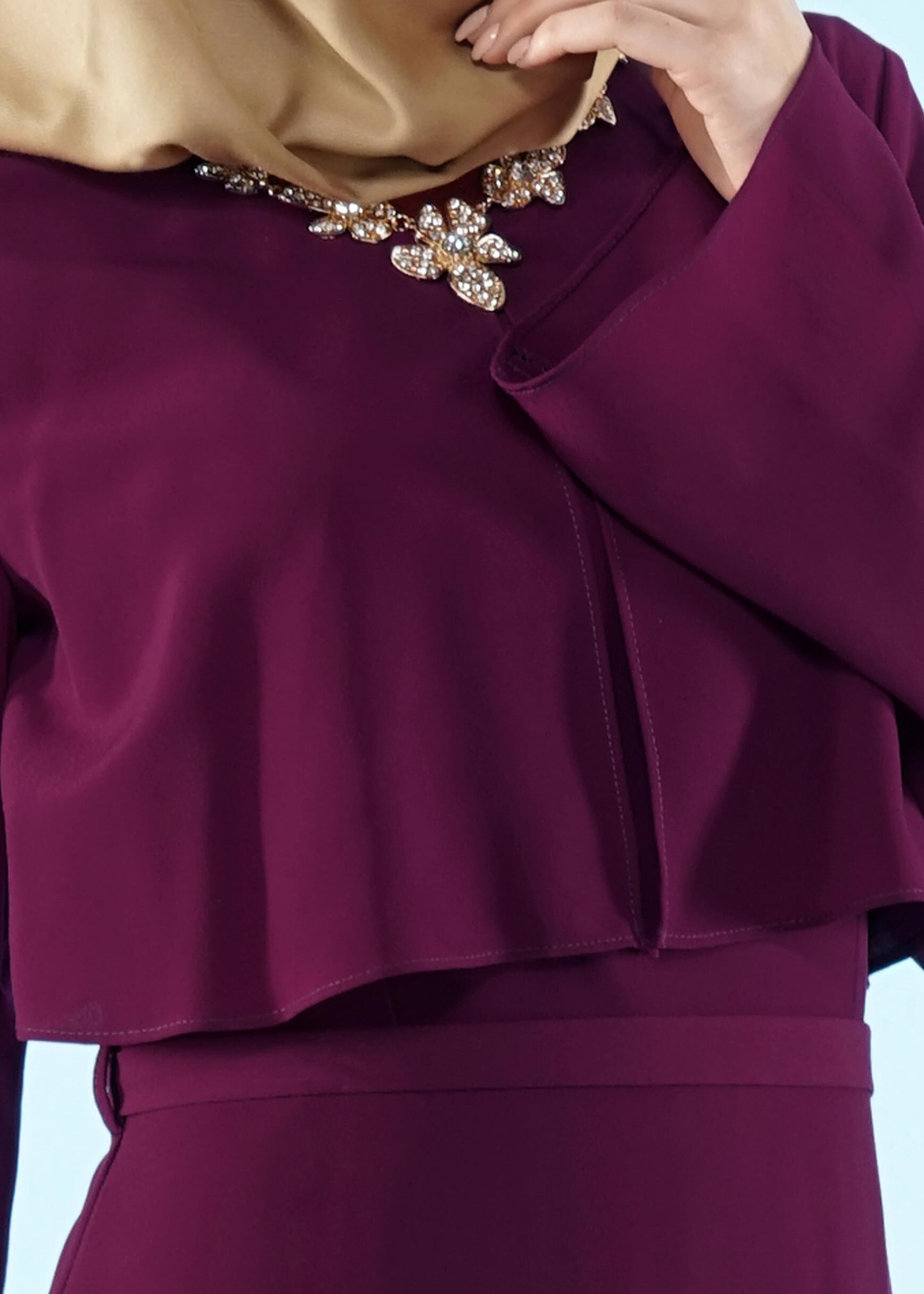 Tesettür giyim BORDO 4162 CRİSS ELBİSE 38/44(38-40) TEK36