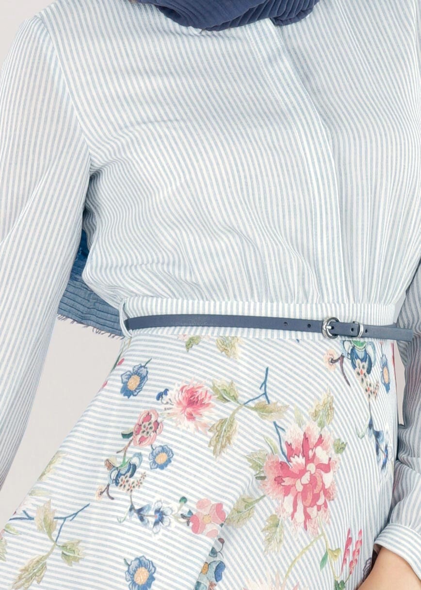 Tesettür giyim MAVİ 4164 CAPRİ 11452 TESETTÜR ELBİSE 38/44 TEK40