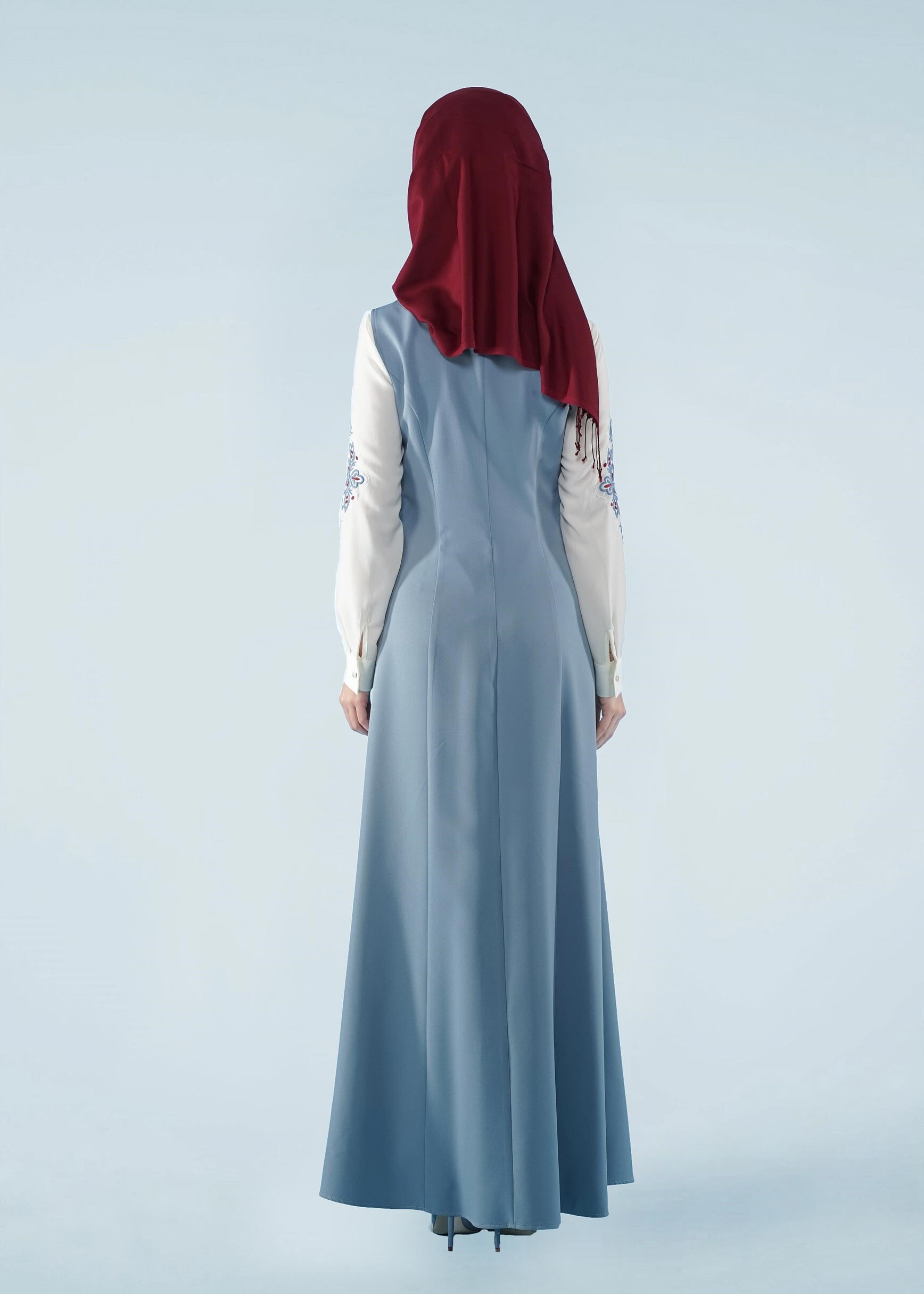 Tesettür giyim MAVİ 4192 ZADE 2&prime;Lİ ELBİSE 38/44 TEK40