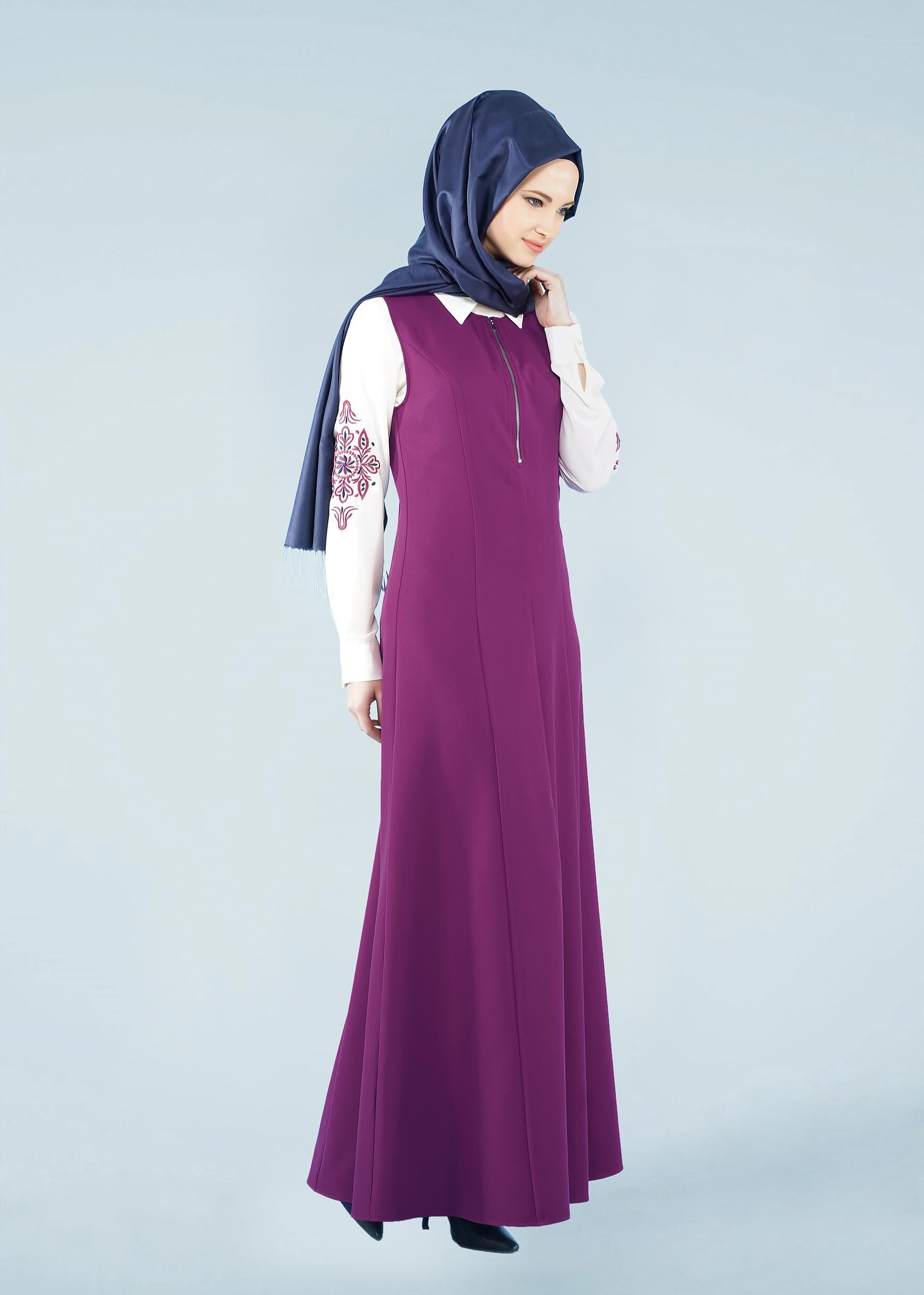 Tesettür giyim MOR 4192 ZADE 2&prime;Lİ ELBİSE 38/44 TEK40