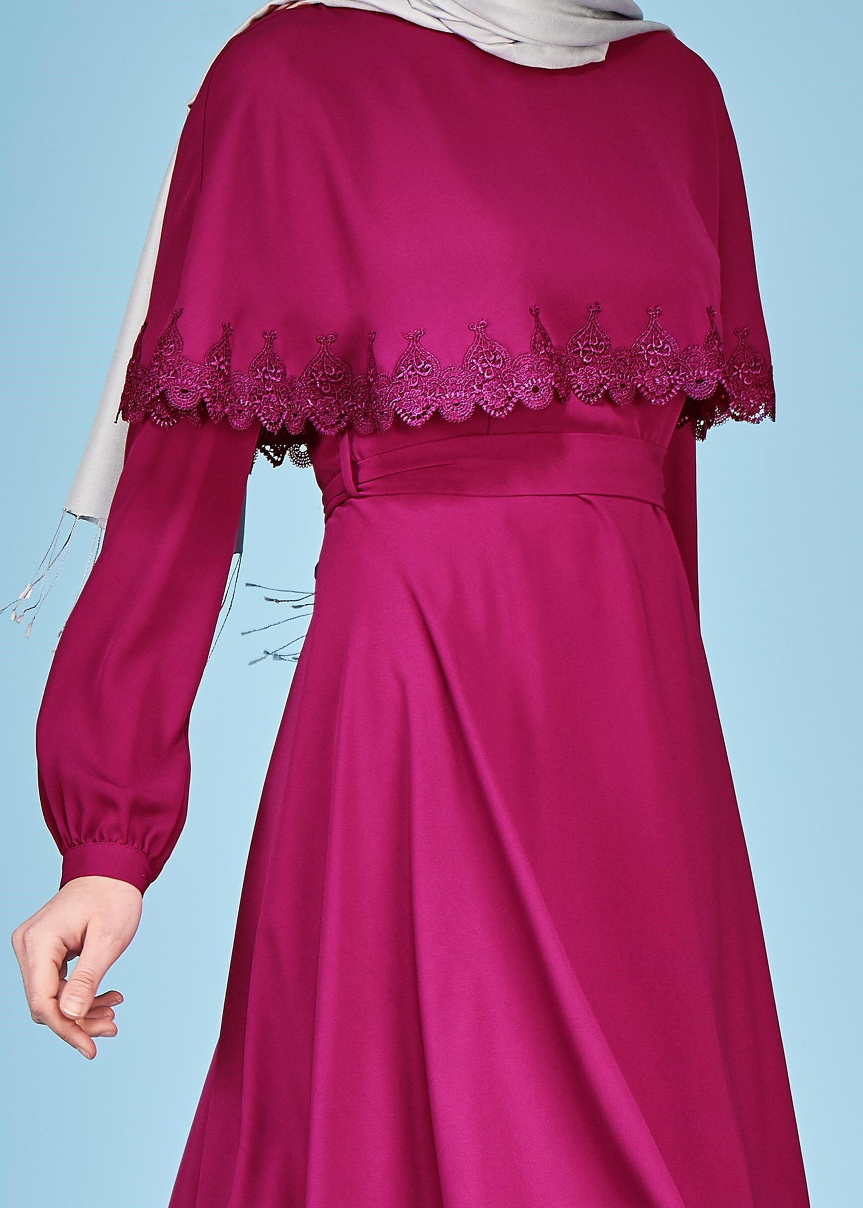 Tesettür giyim MOR 4193 ESİNTİ ELBİSE 38/44 TEK40