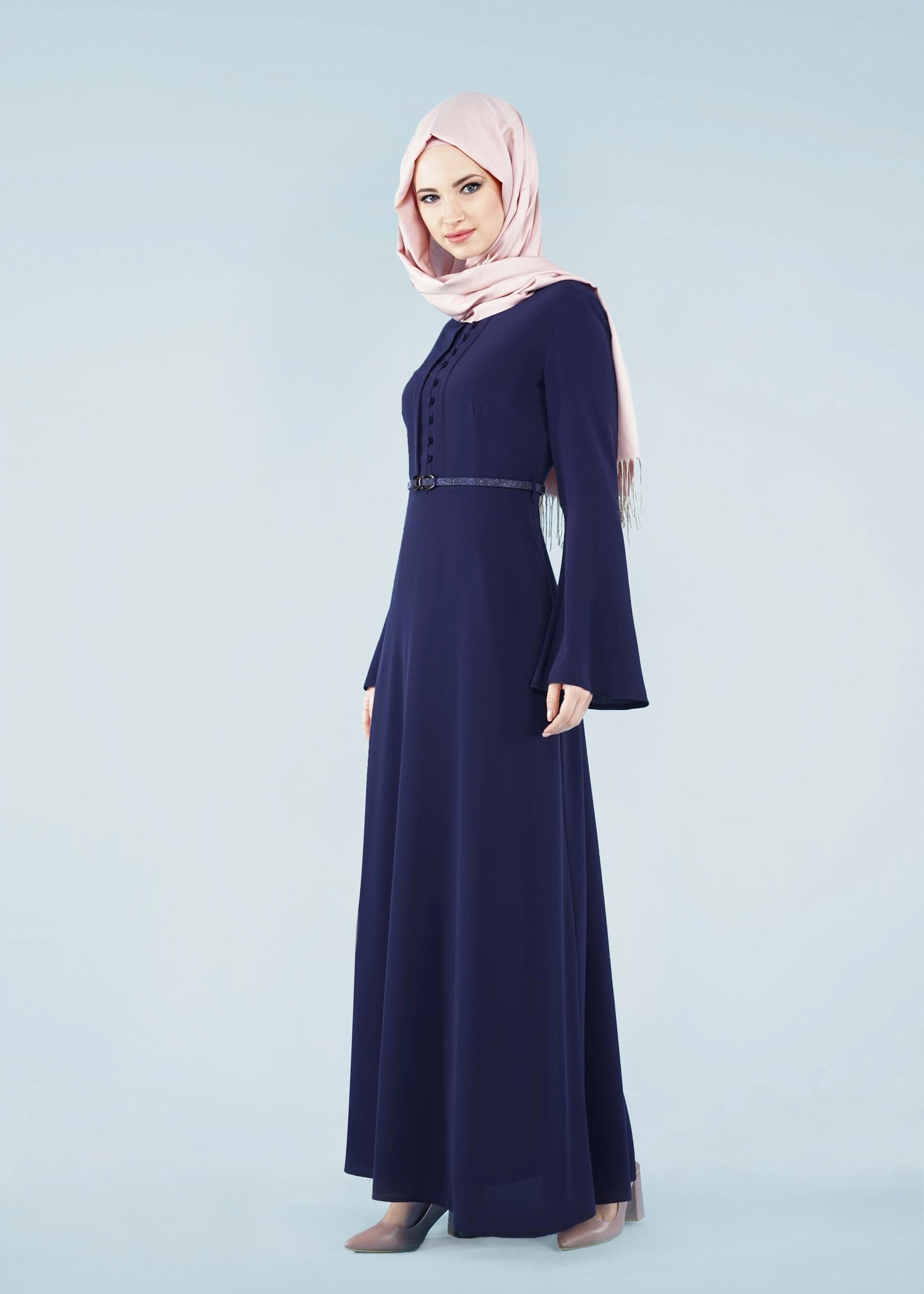 Tesettür giyim LACİVERT 4197 CRİSS ELBİSE 38/46 TEK40