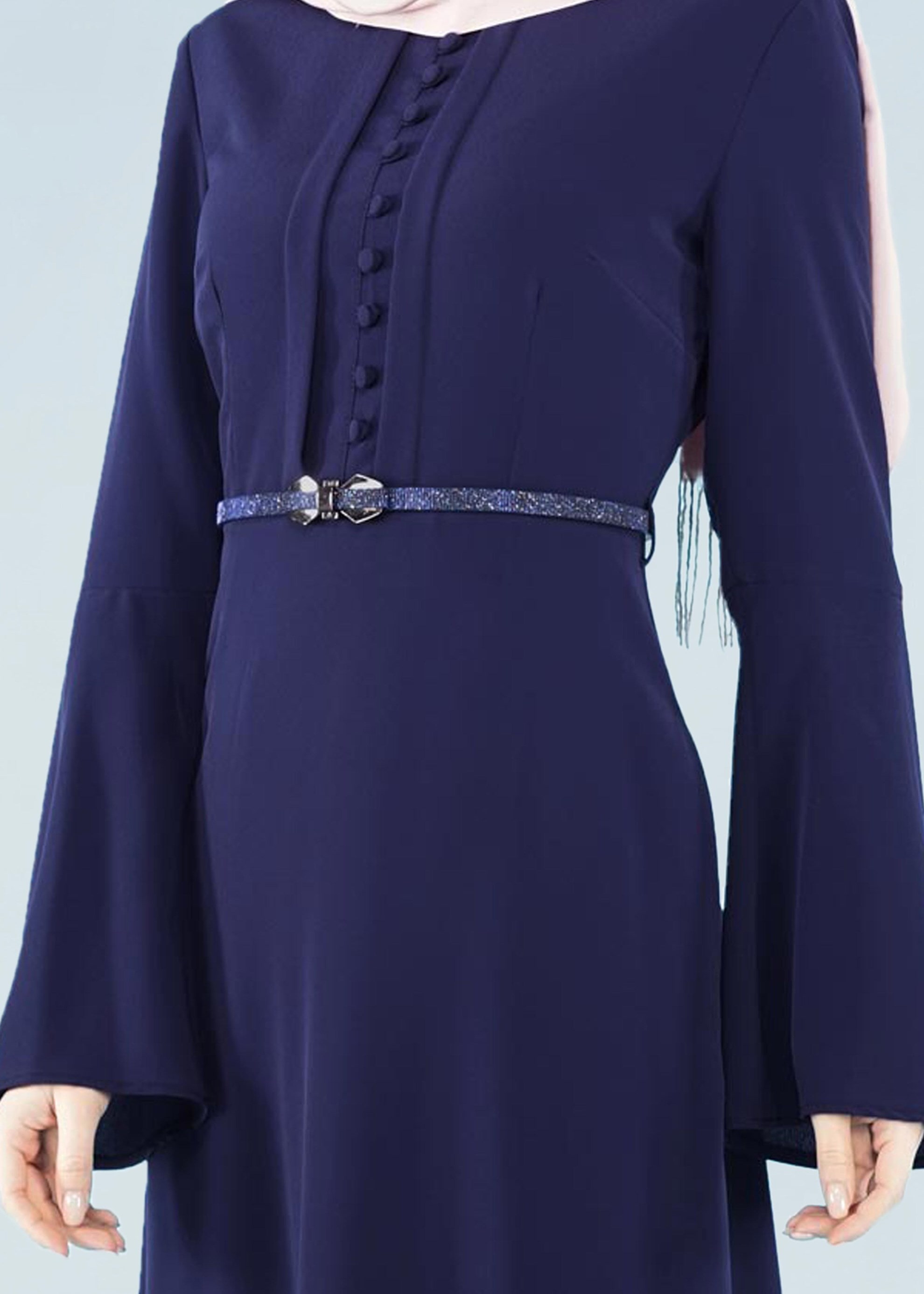 Tesettür giyim LACİVERT 4197 CRİSS ELBİSE 38/46 TEK40