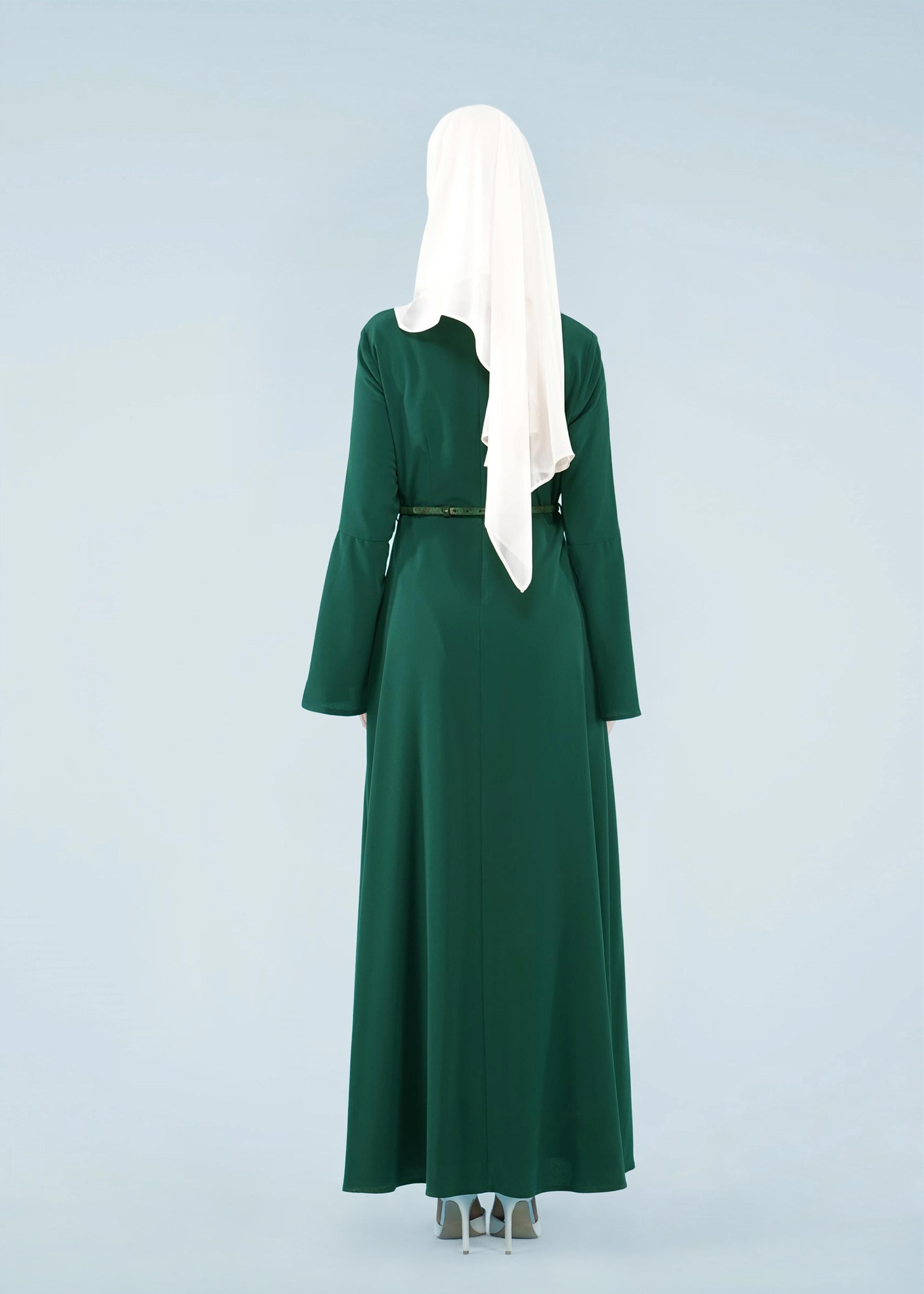 Tesettür giyim YEŞİL 4197 CRİSS ELBİSE 38/46 TEK40