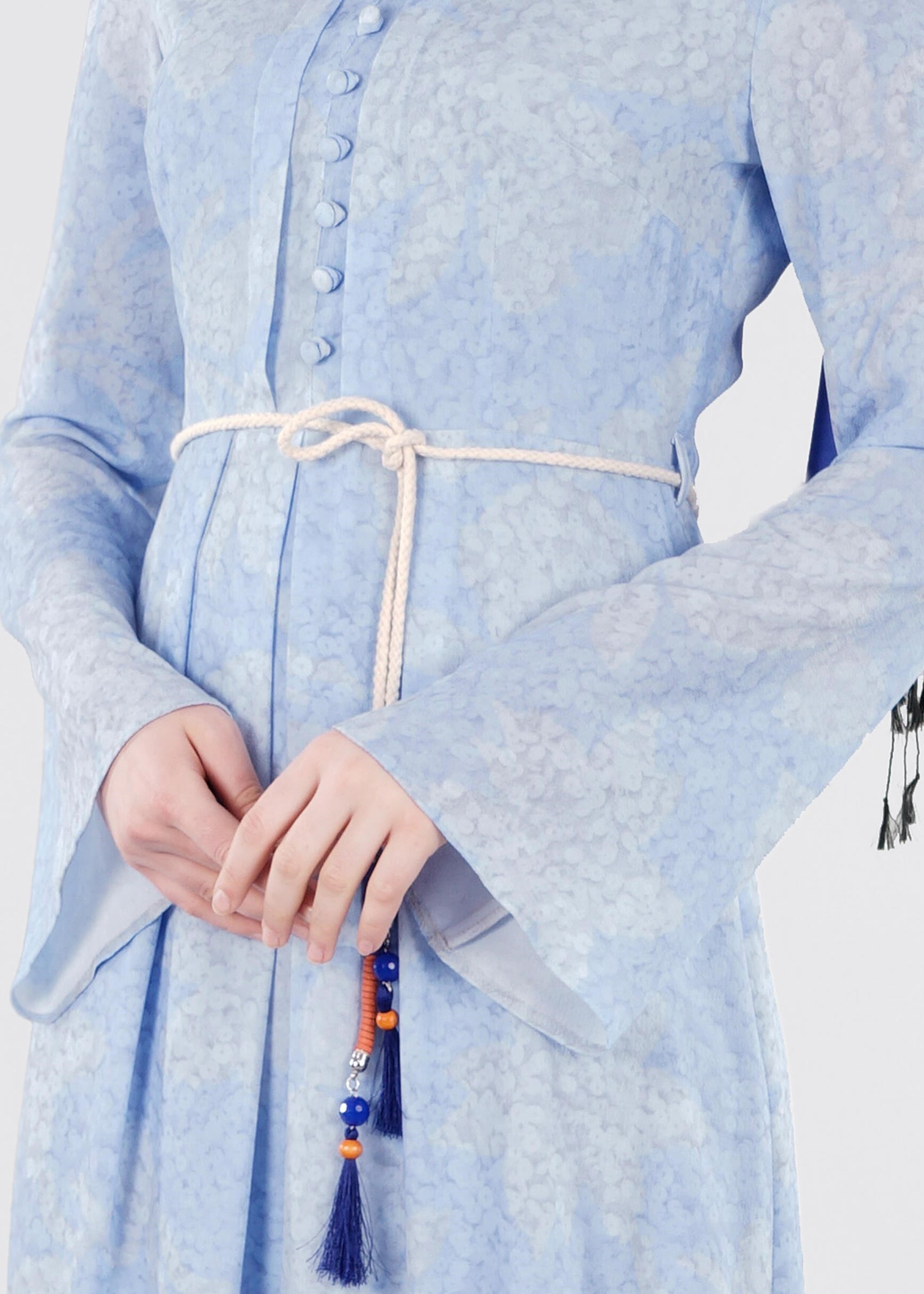 Tesettür giyim MAVİ 4198 KOBE 20142 TESETTÜR ELBİSE 38/46 TEK40