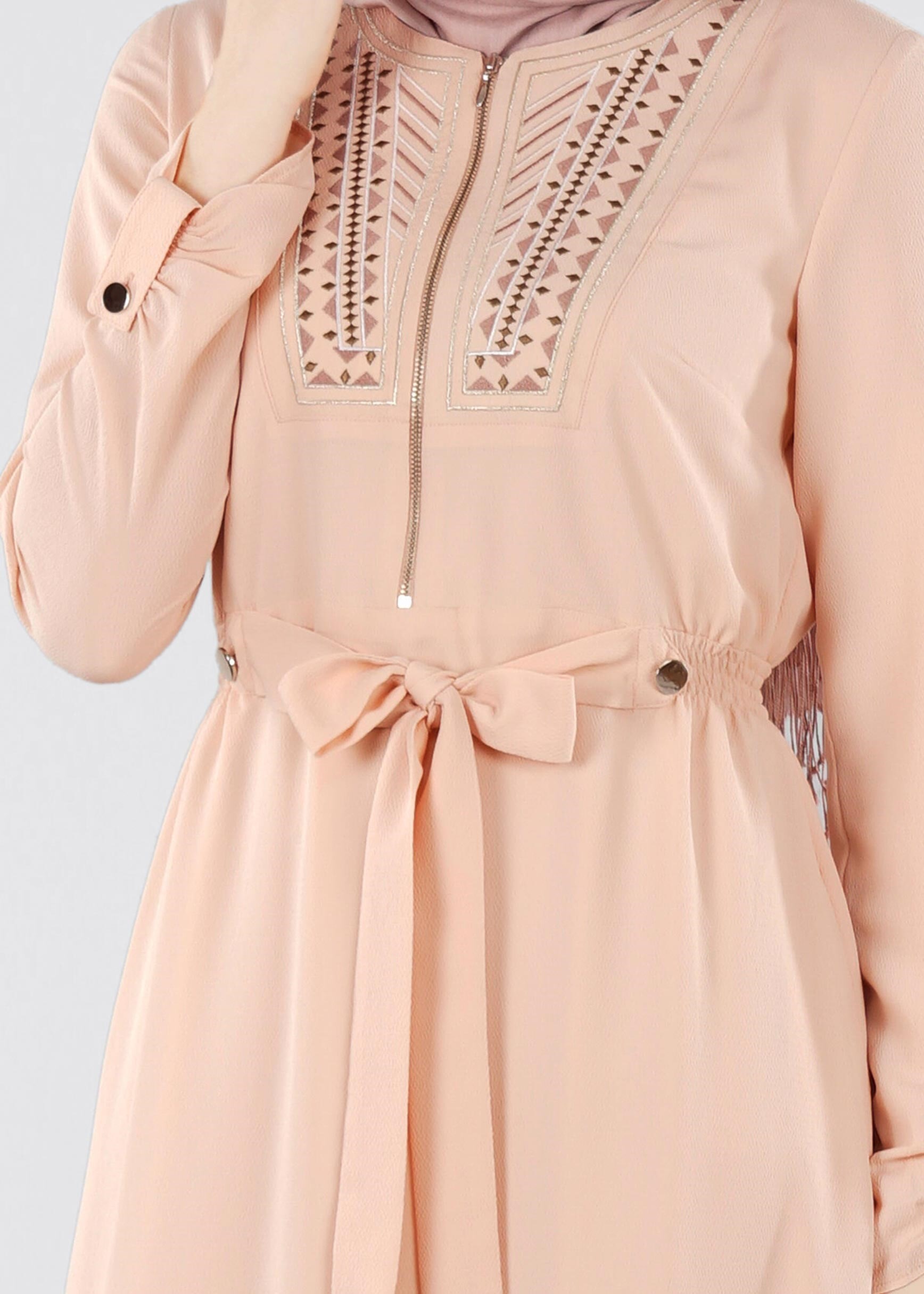 Tesettür giyim PUDRA 4199 SHERATON ELBİSE 38/44 TEK40