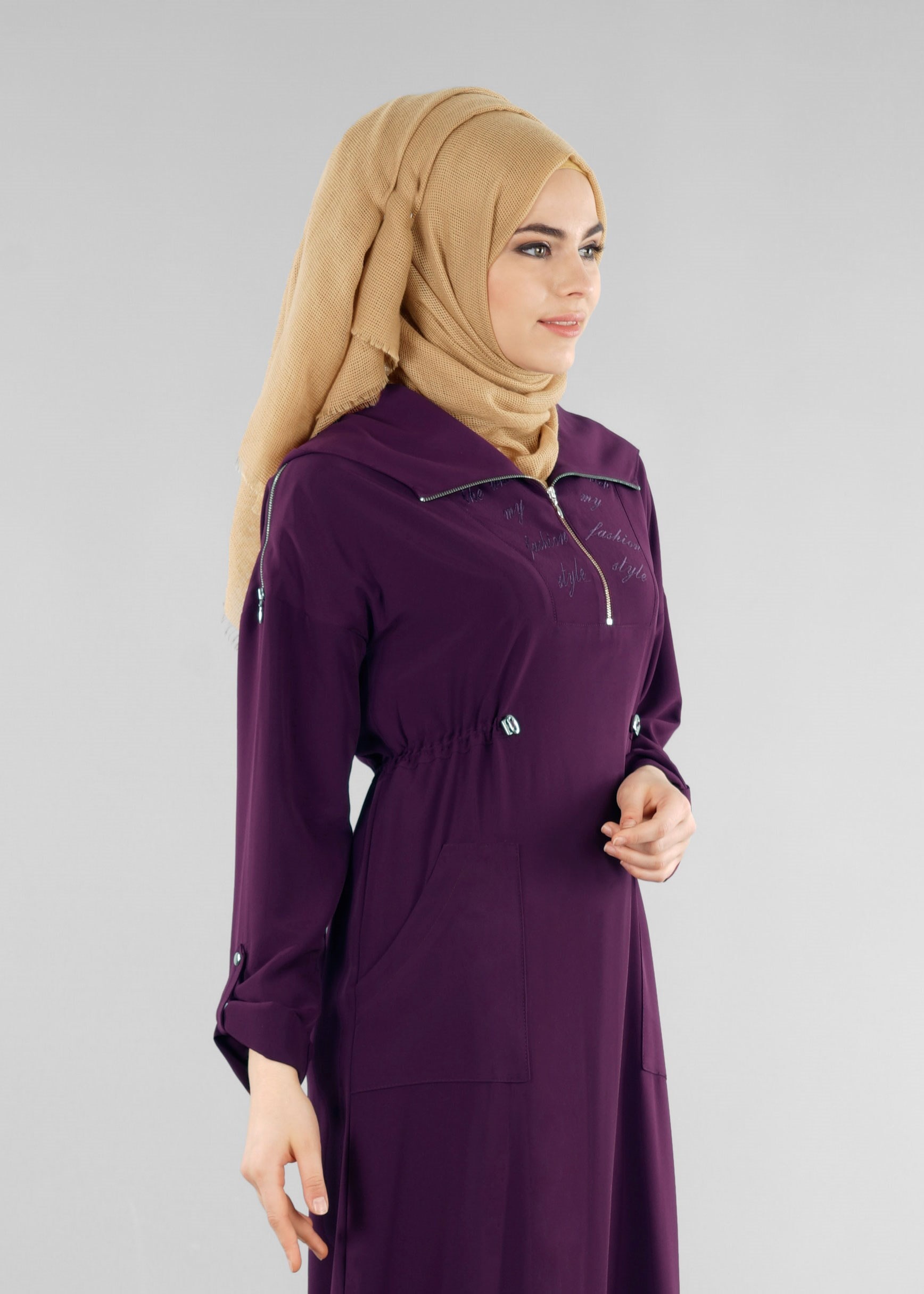 Tesettür giyim MÜRDÜM 4200 CRİSS TESETTÜR ELBİSE 36/44(38-40) TEK42