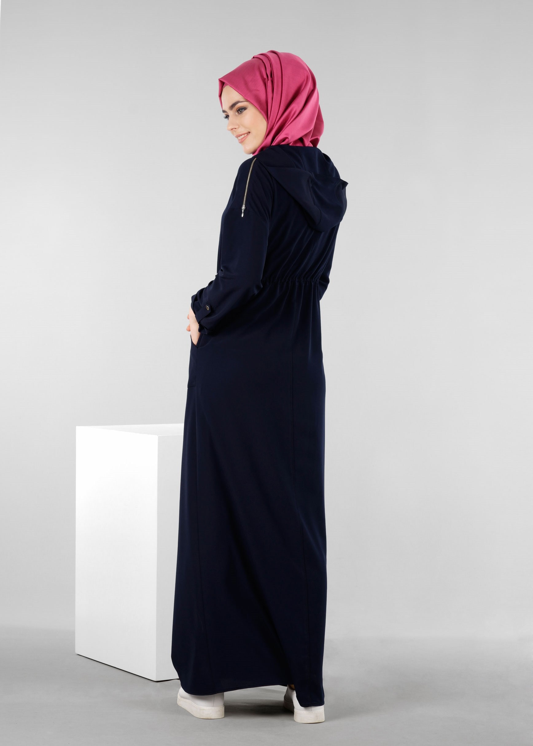 Tesettür giyim LACİVERT 4200 CRİSS TESETTÜR ELBİSE 36/44(38-40) TEK42