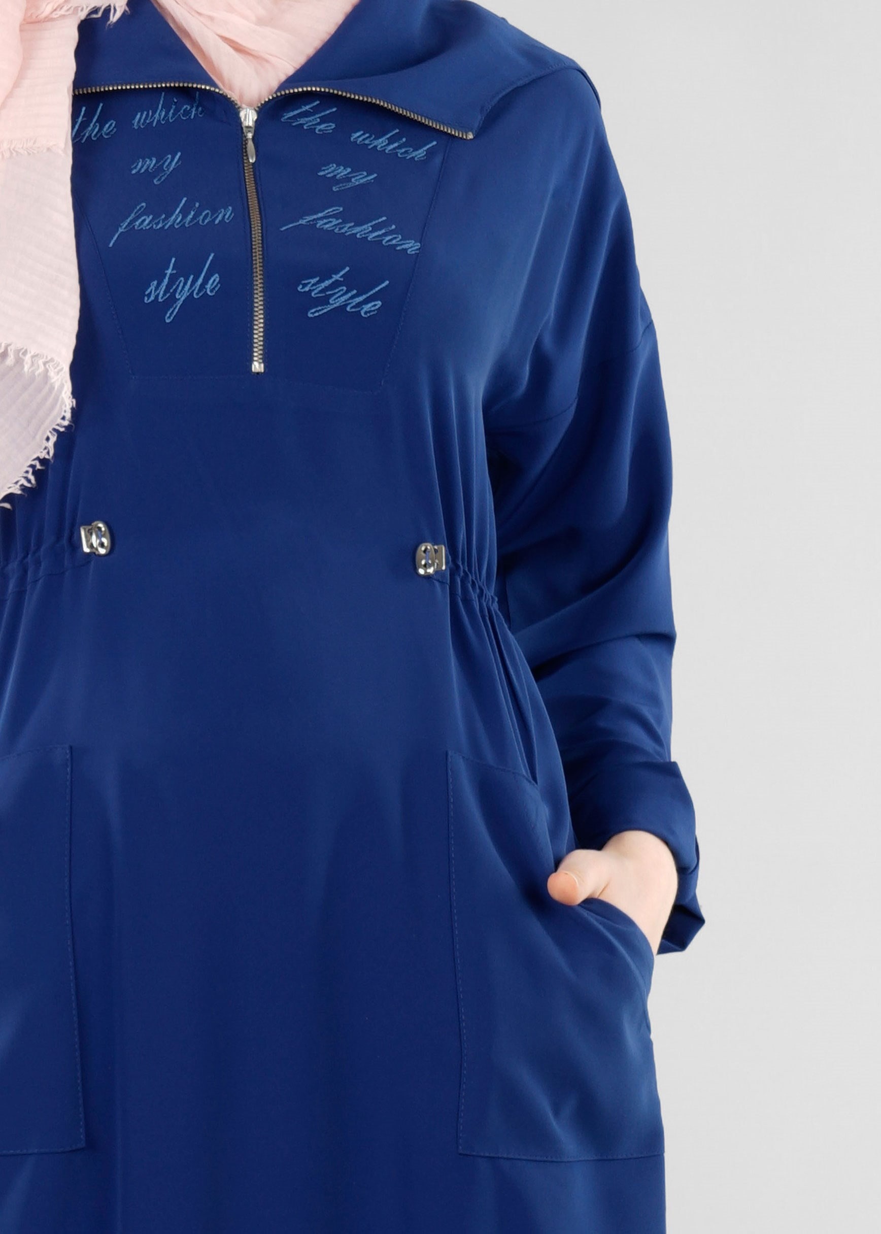 Tesettür giyim MAVİ 4200 CRİSS TESETTÜR ELBİSE 36/44(38-40) TEK42