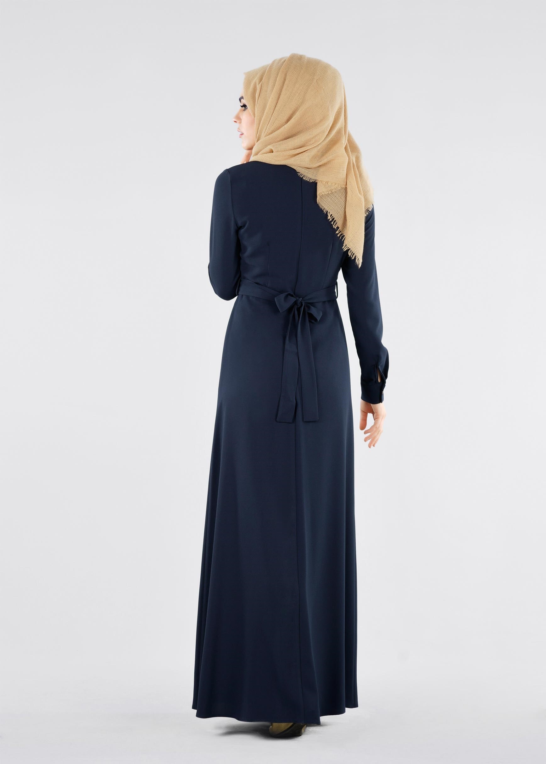 Tesettür giyim LACİVERT 4231 CAMİLA 6385 TESETTÜR ELBİSE 38/46 TEK40