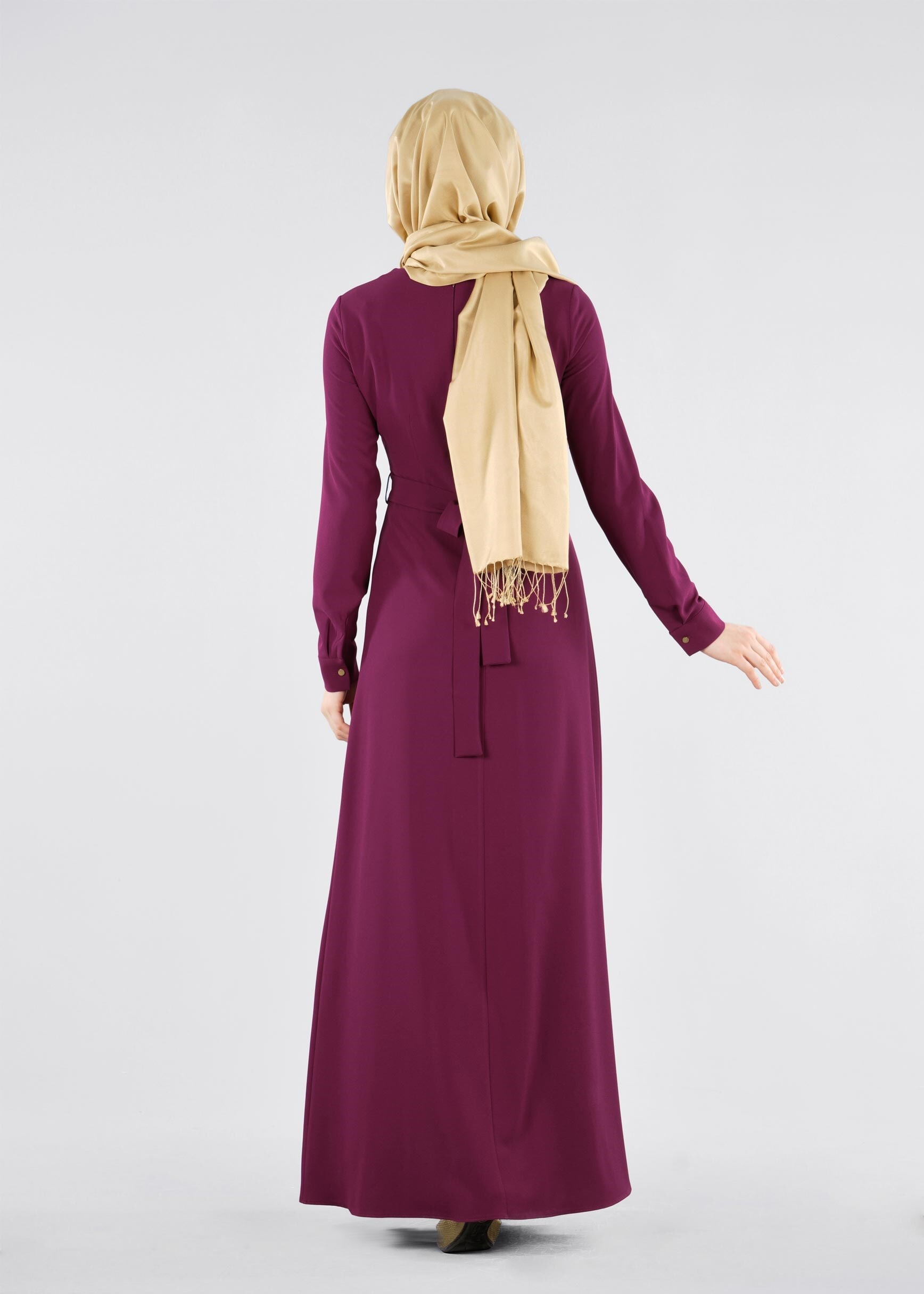 Tesettür giyim MOR 4231 CAMİLA 6385 TESETTÜR ELBİSE 38/46 TEK40