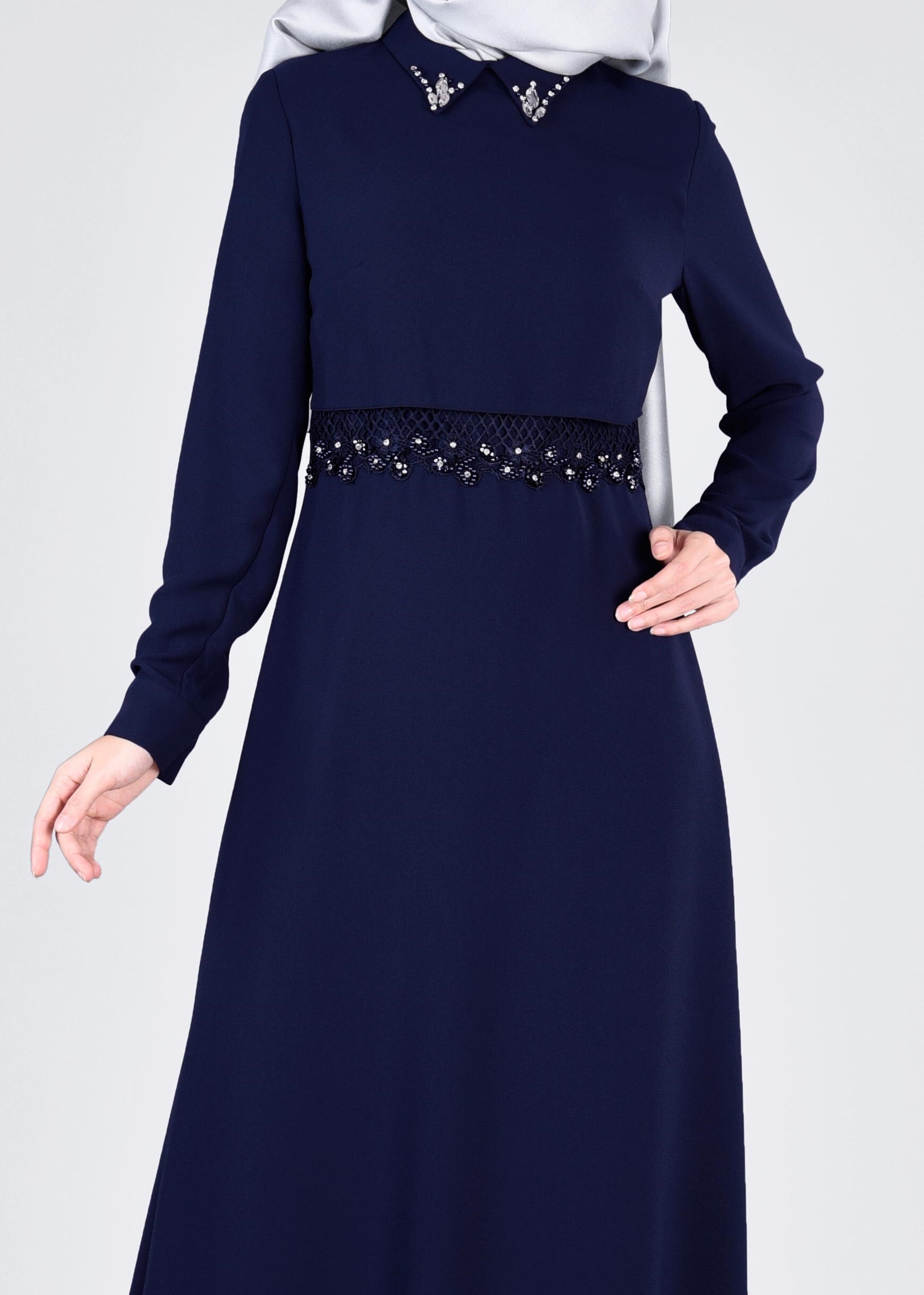 Tesettür giyim LACİVERT 4250 MARAL 5985 ELBİSE 38/46 TEK40-38