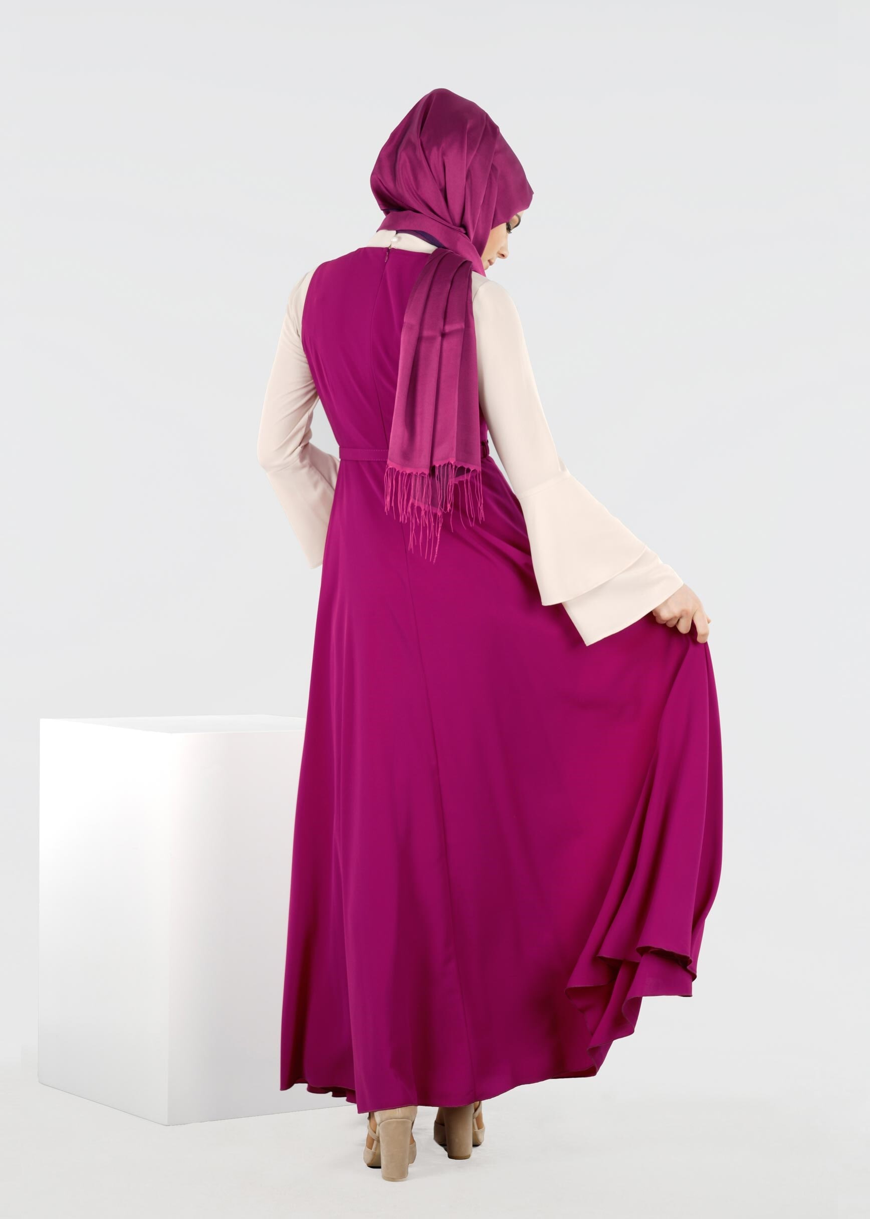 Tesettür giyim MÜRDÜM 4252 CRİSS 2&prime;Lİ ELBİSE 38/44(38-40) TEK36