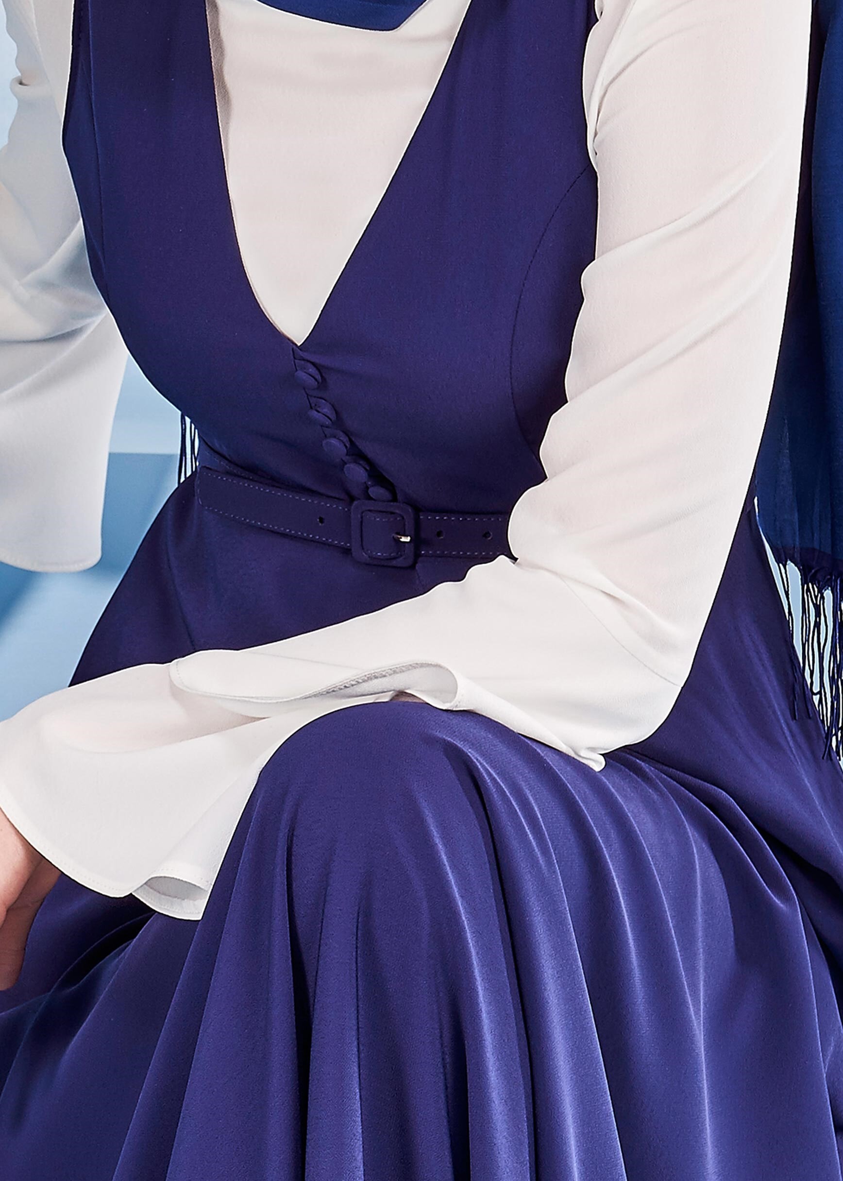 Tesettür giyim LACİVERT 4252 CRİSS 2&prime;Lİ ELBİSE 38/44(38-40) TEK36