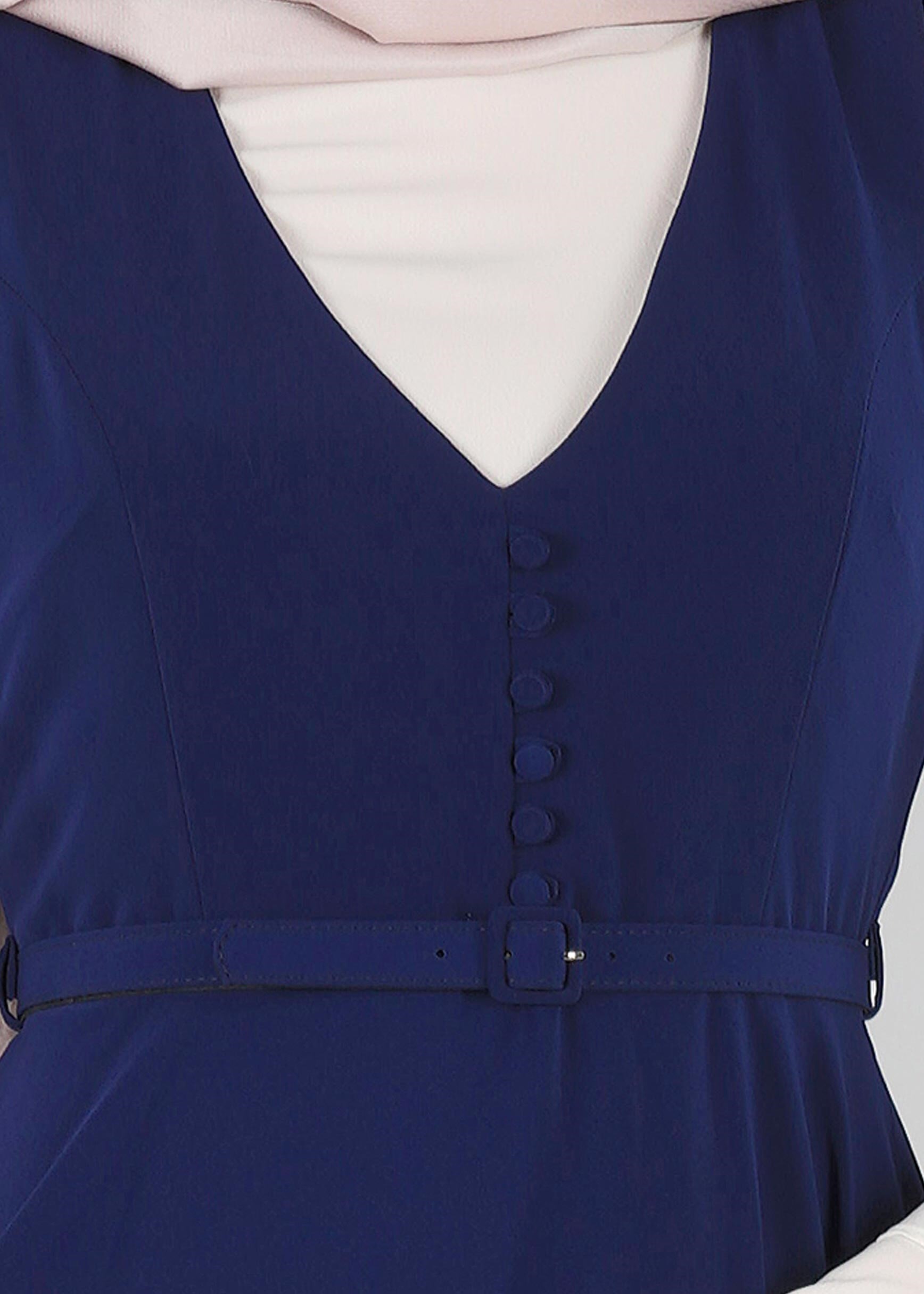 Tesettür giyim LACİVERT 4252 CRİSS 2&prime;Lİ ELBİSE 38/44(38-40) TEK36